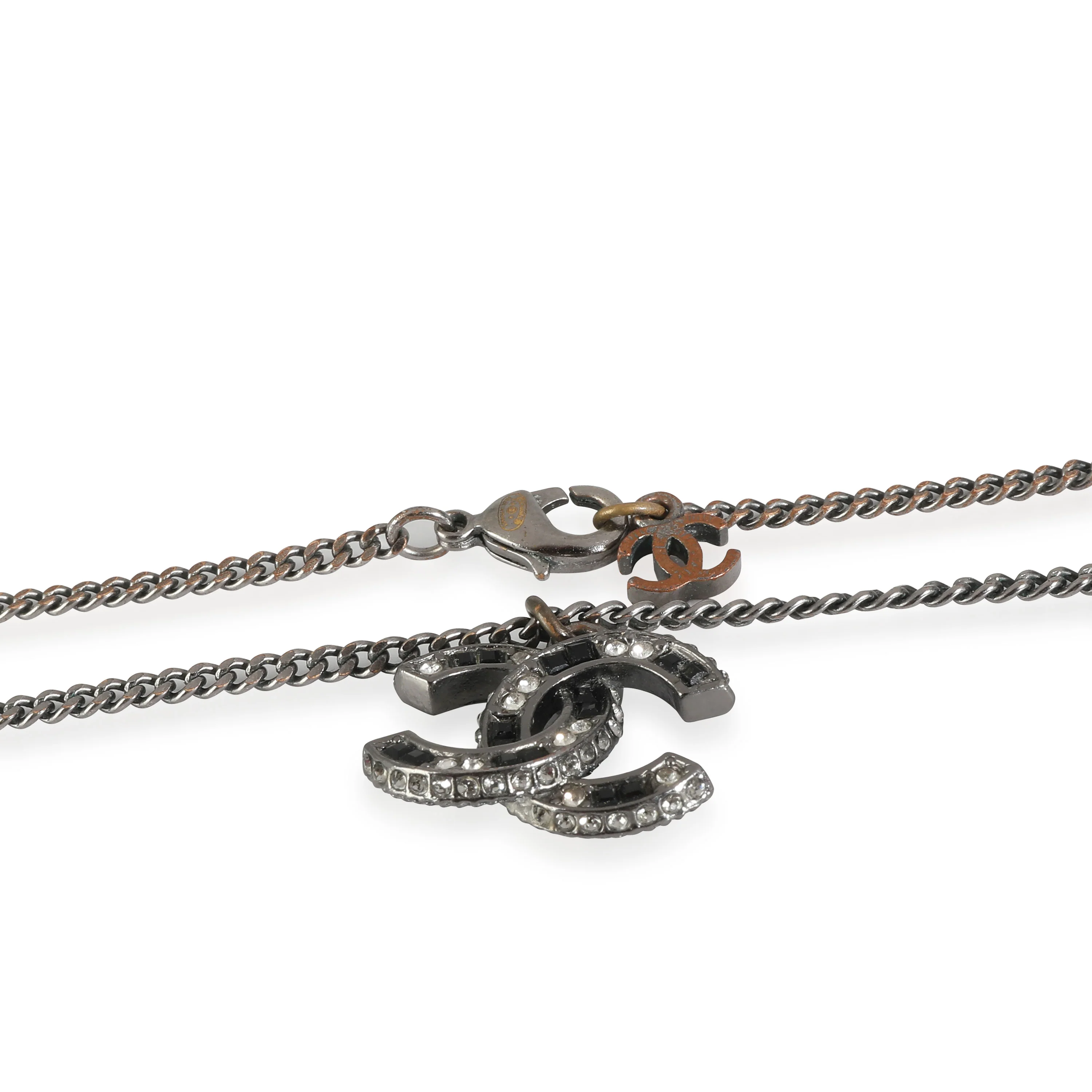 2016 Black & White Strass CC Pendant in Ruthenium - Image 3