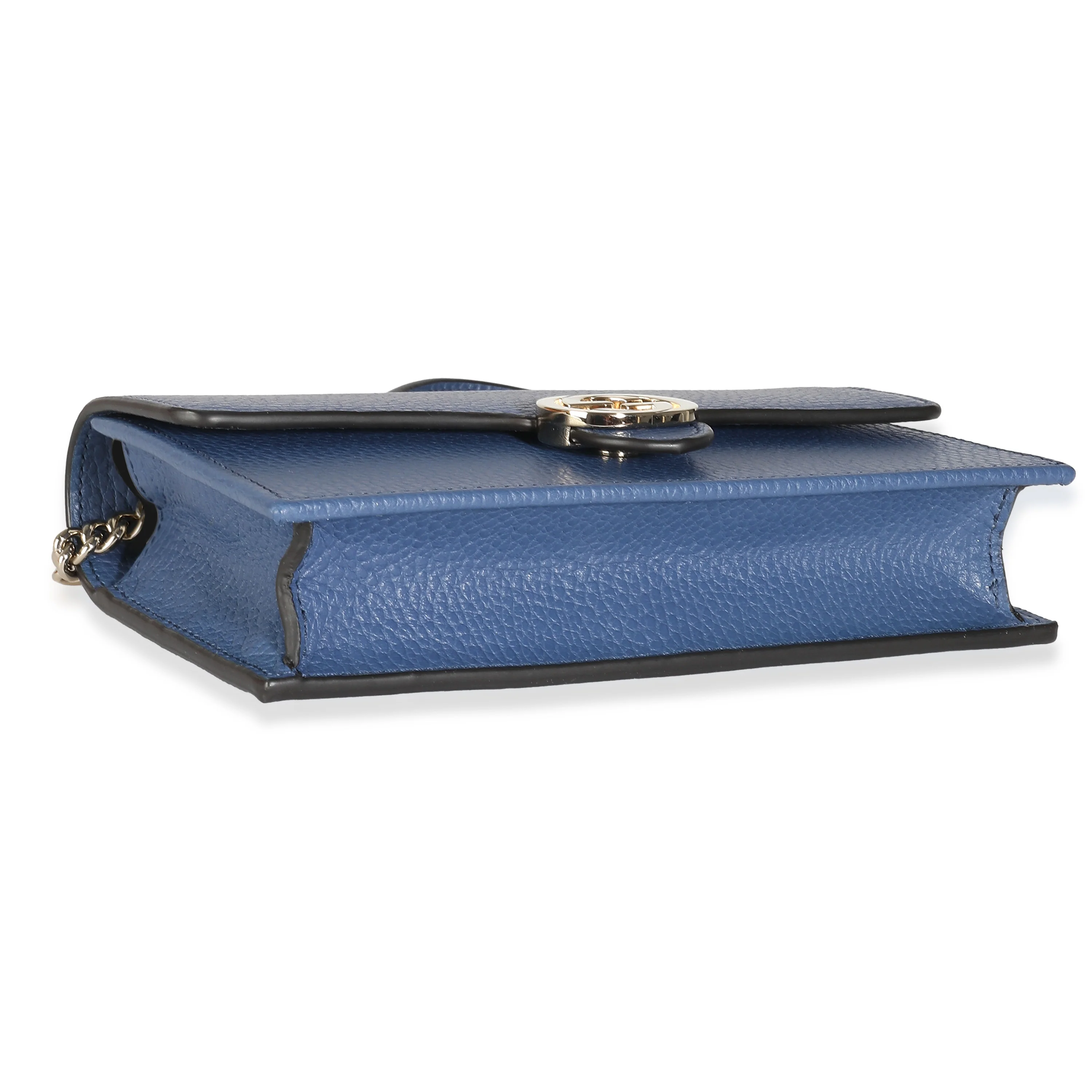 Blue Dollar Calfskin Interlocking G Chain Wallet - Image 4