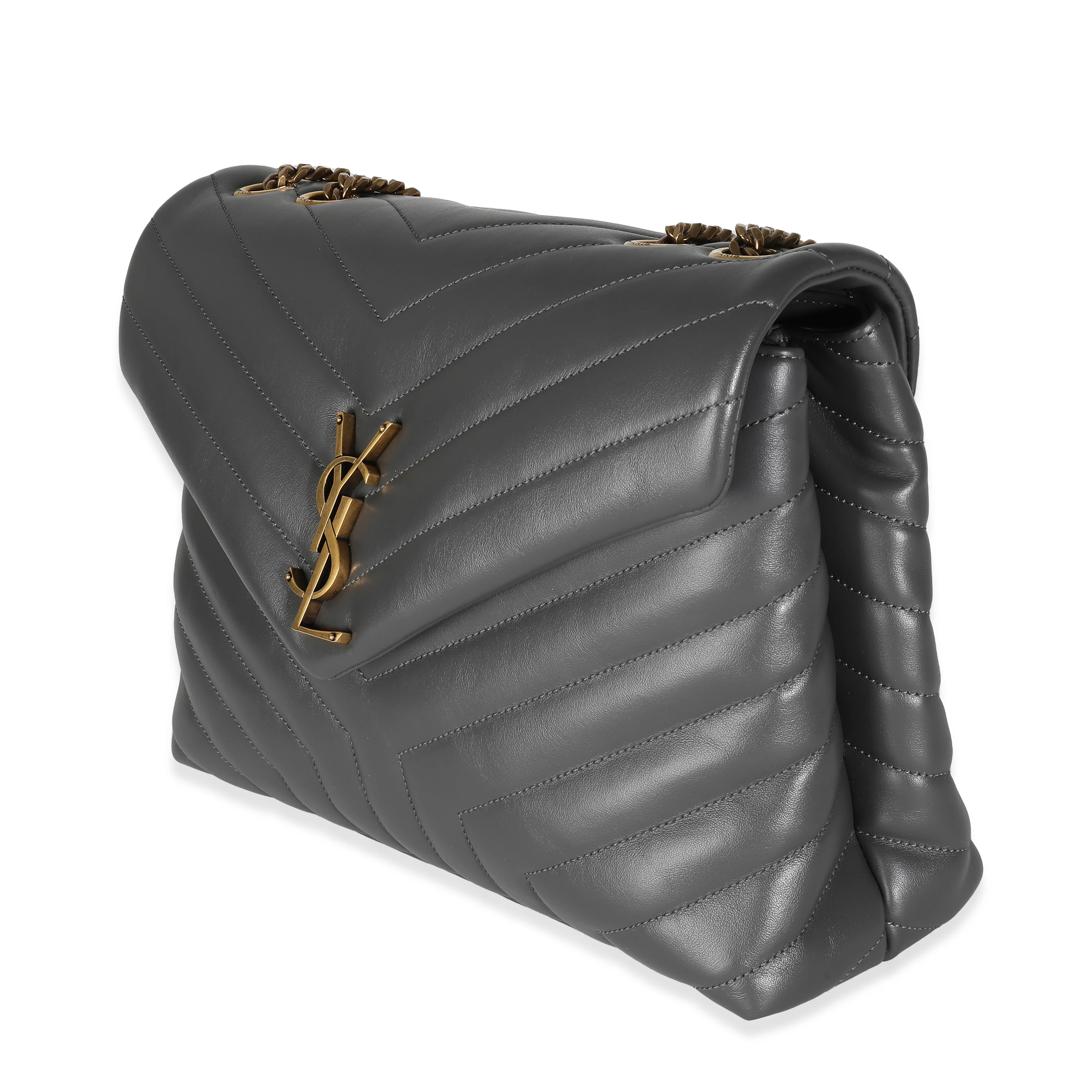 Storm Grey Calfskin Y Quilted Monogram Medium Loulou - Image 2