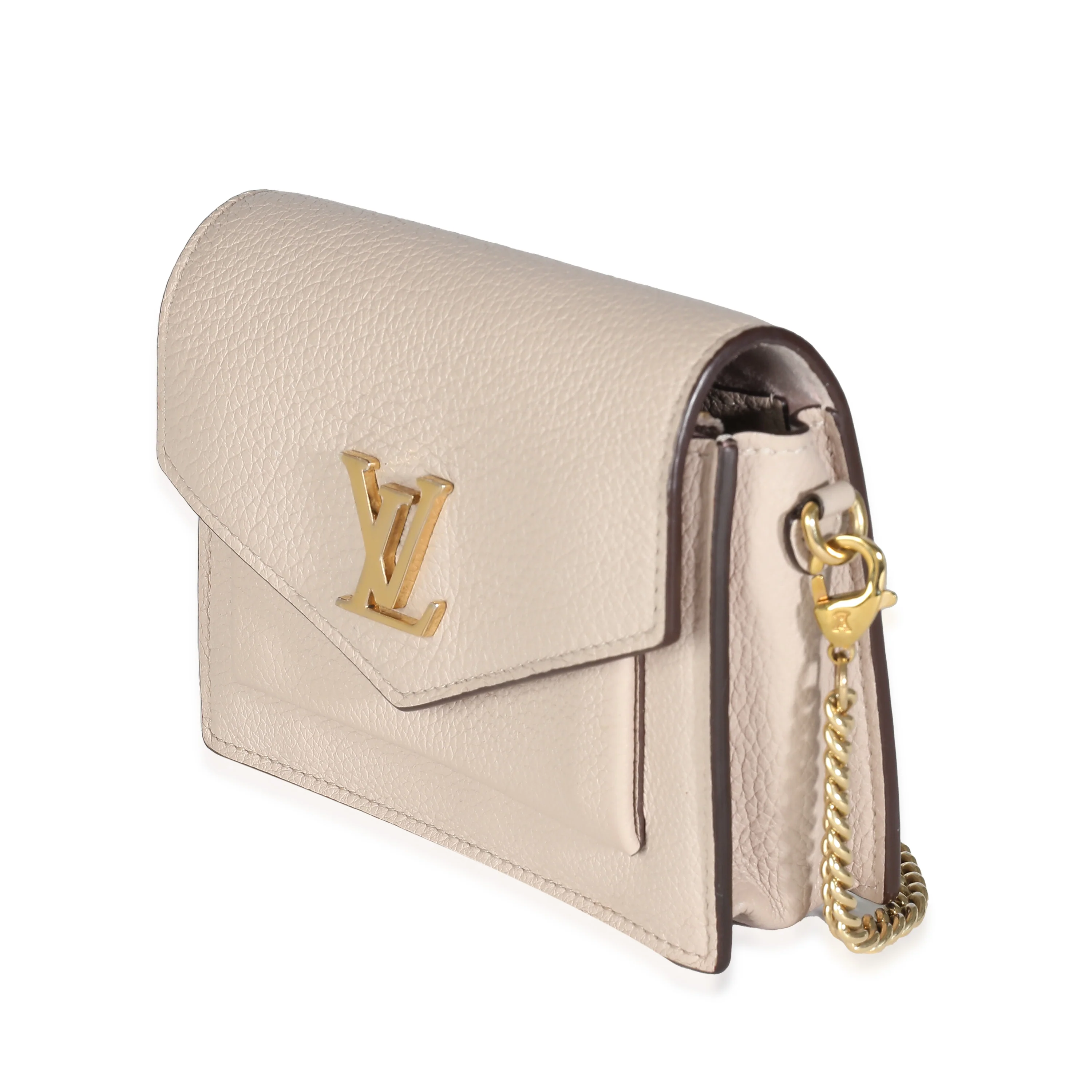 Greige Calfskin Mini MyLockMe Chain Pochette - Image 2