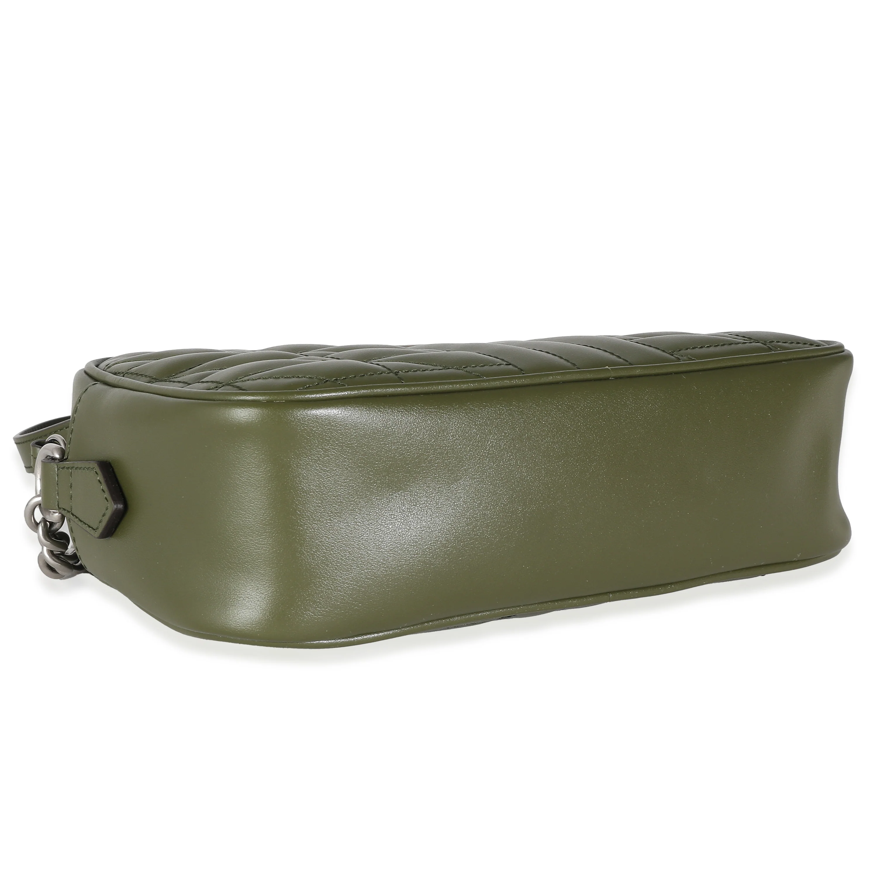 Gucci Green Matelasse Calfskin Small Aria Marmont Bag - Image 6