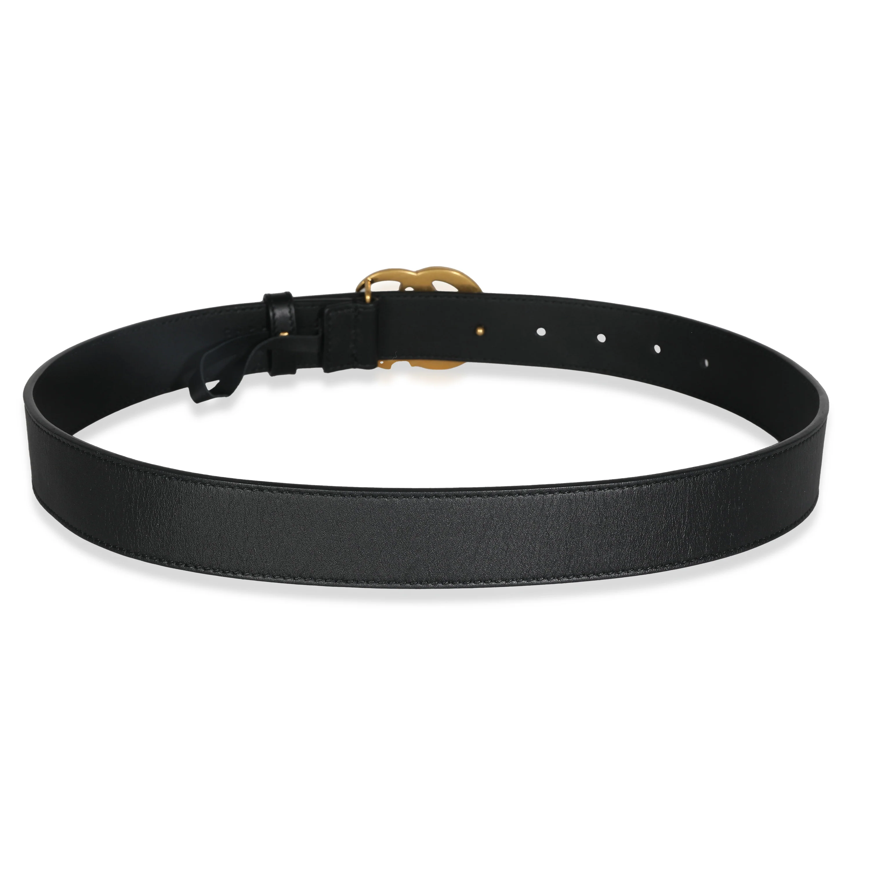 Black Leather Double G Belt - Image 3