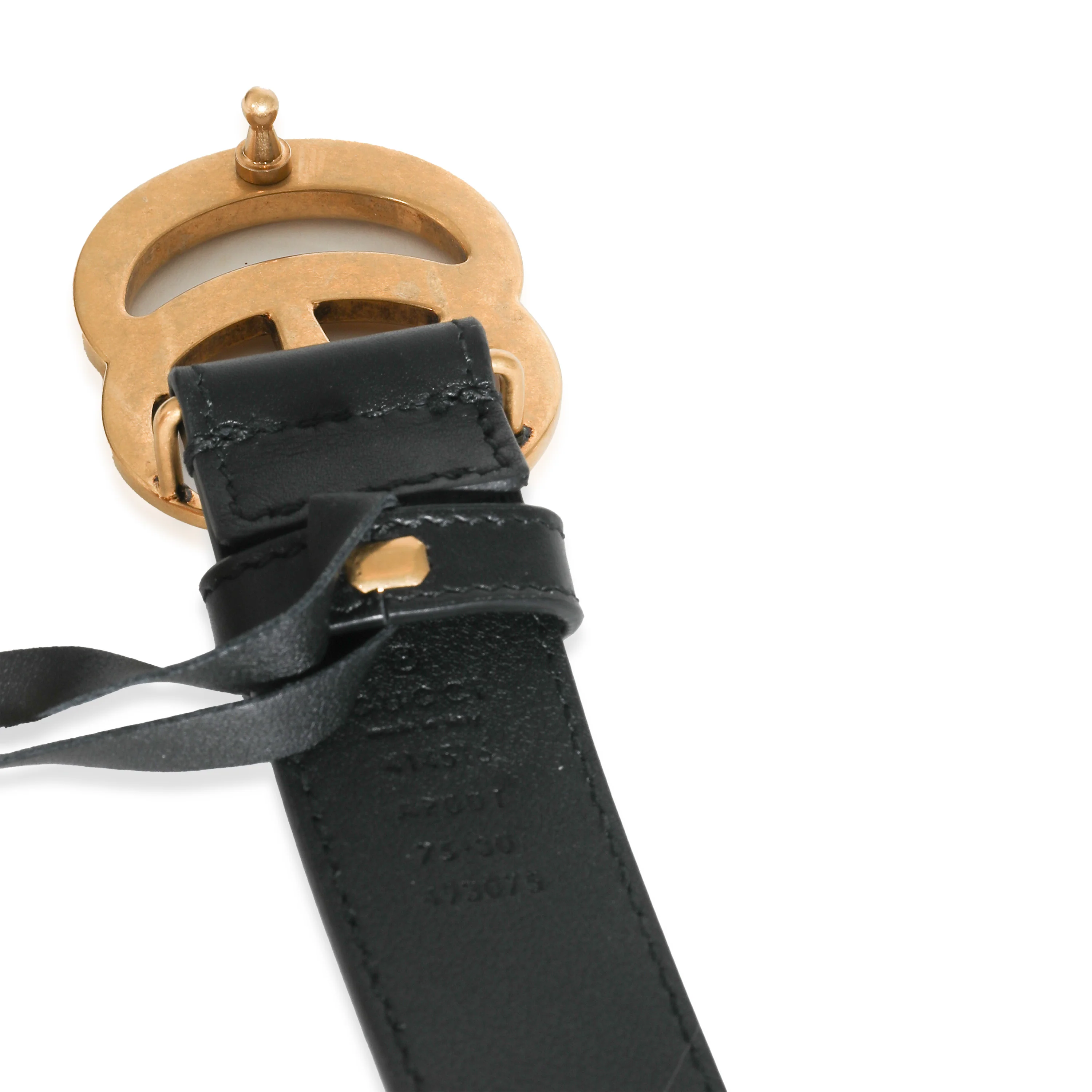 Black Leather Double G Belt - Image 4