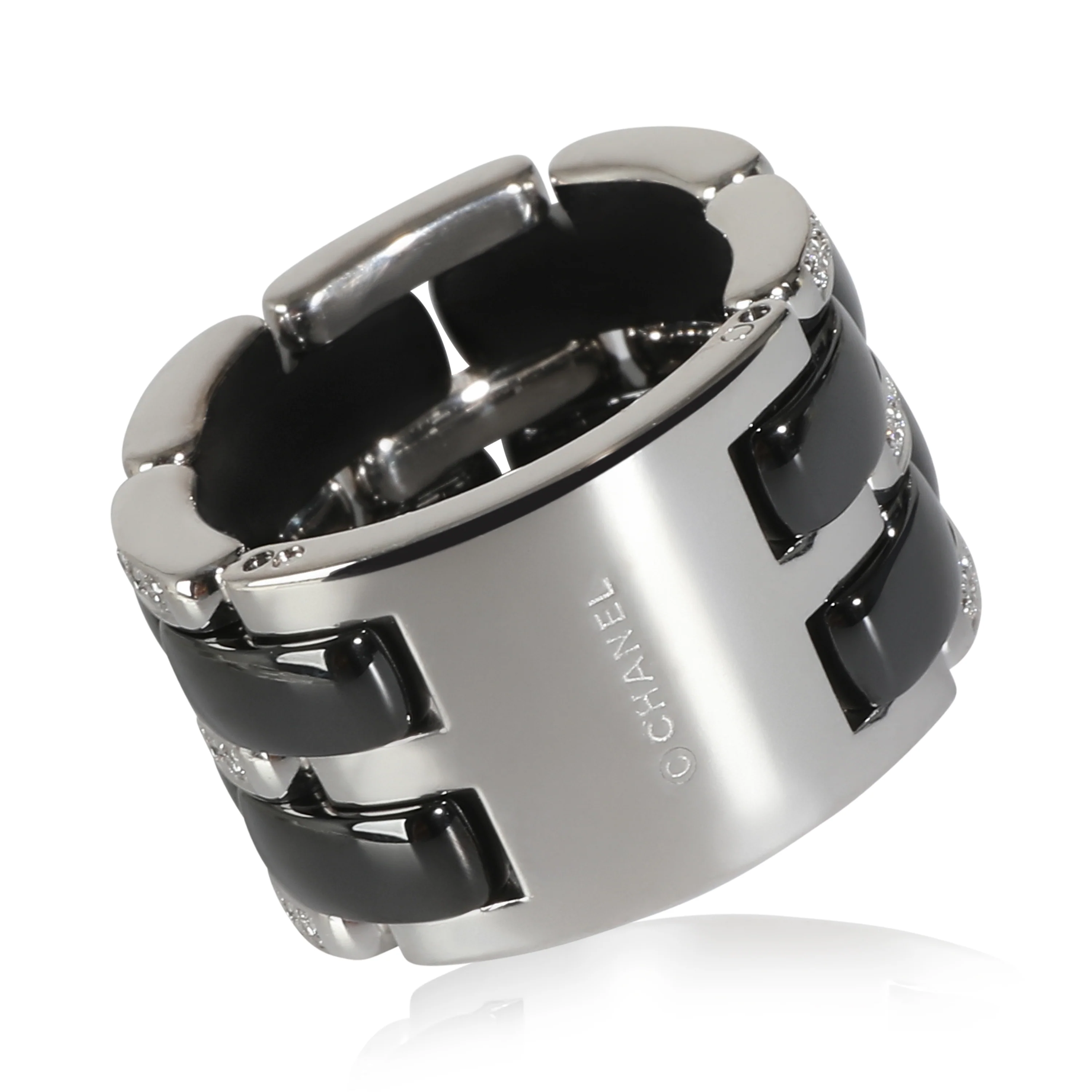 Ultra Diamond Ring With Black Ceramic in 18KT White Gold 0.37 CTW - Image 3