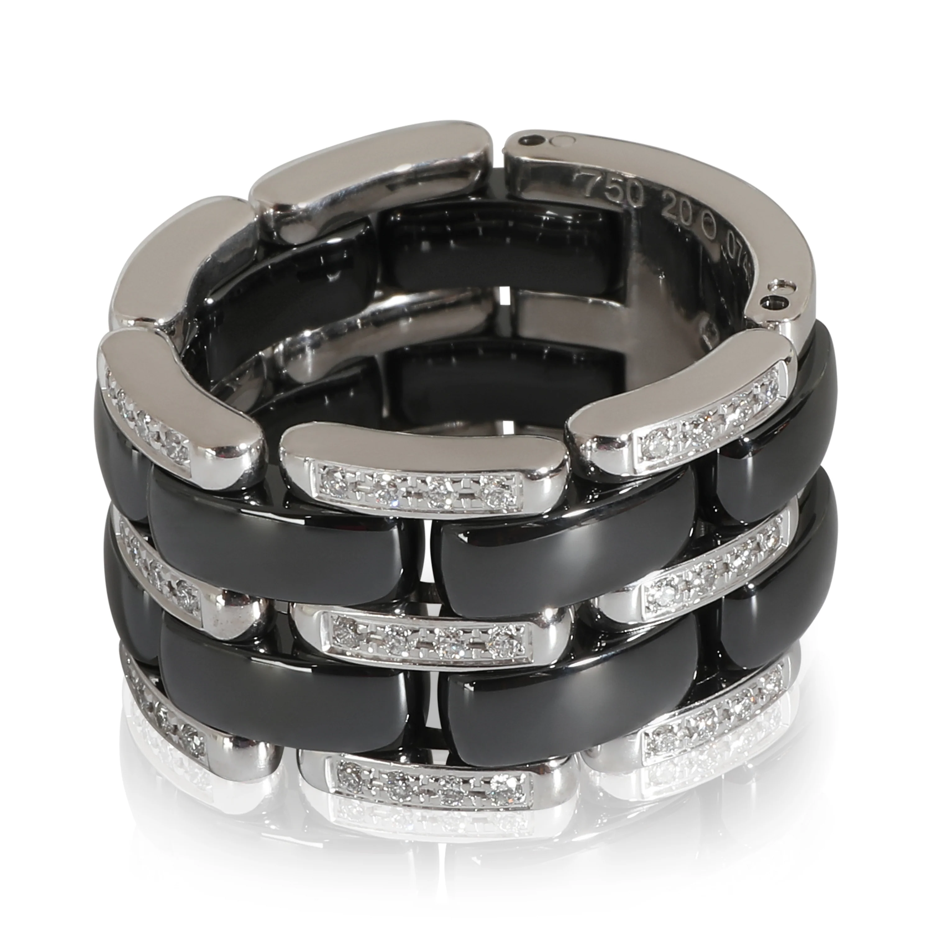 Ultra Diamond Ring With Black Ceramic in 18KT White Gold 0.37 CTW - Image 5