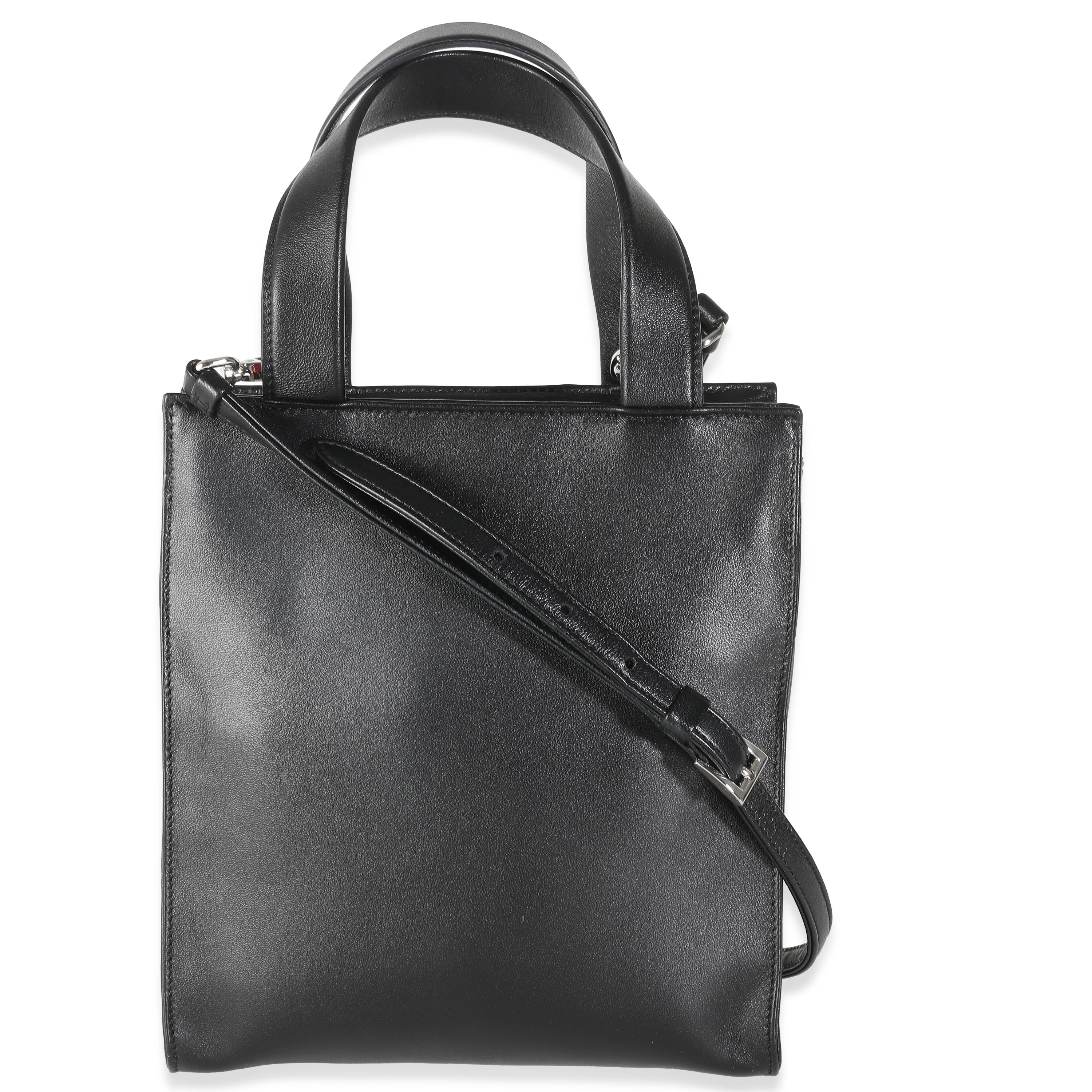 Black Nappa Small Triangle Pocket Tote - Image 4