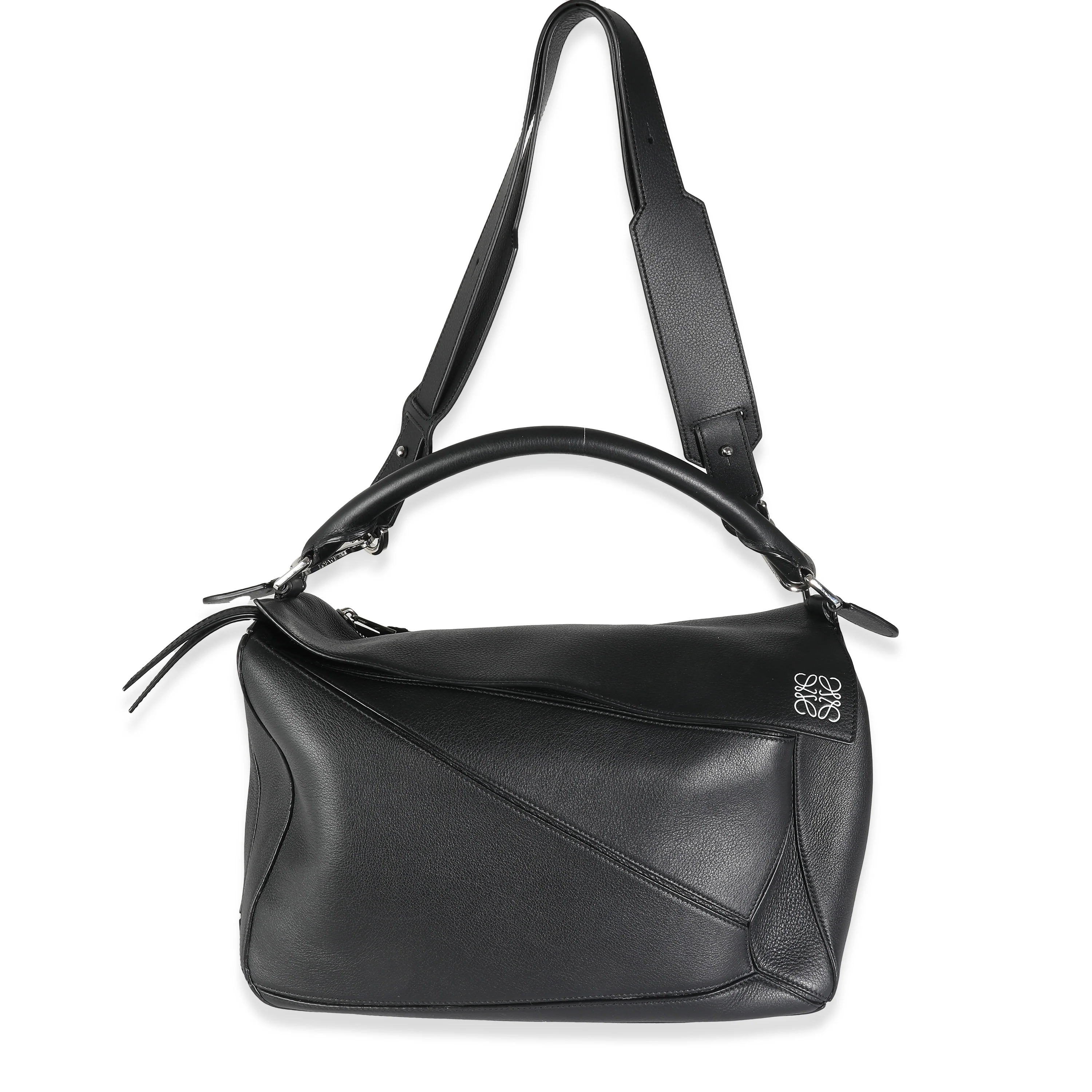 Black Calfskin Large Puzzle Bag - Image 6