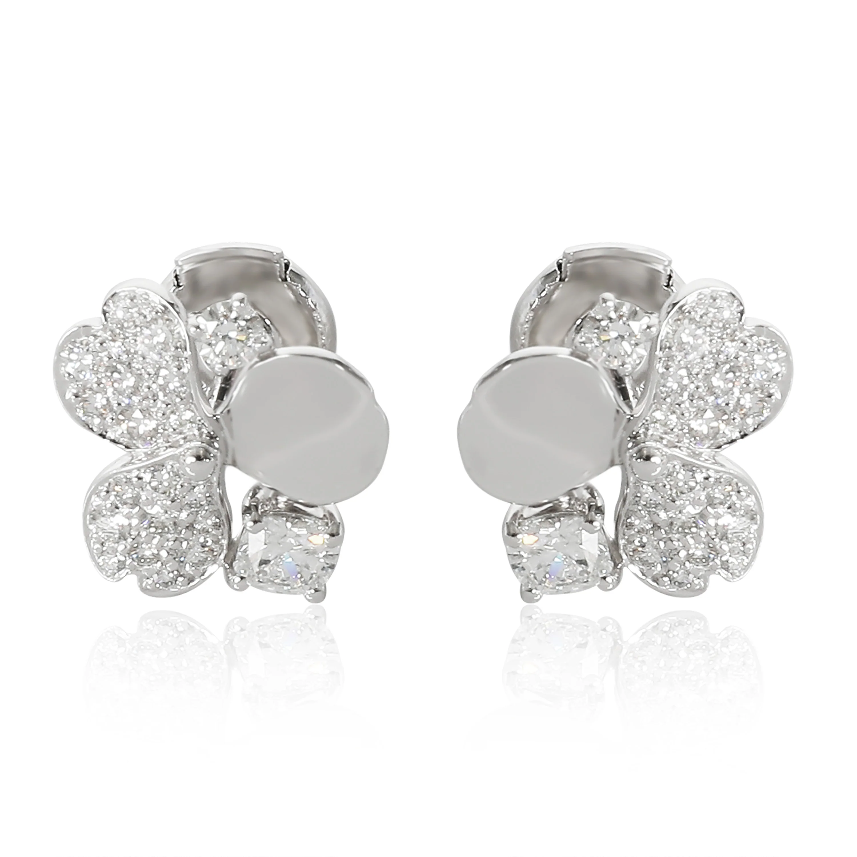 Paper Flowers Earrings in Platinum 0.76 CTW