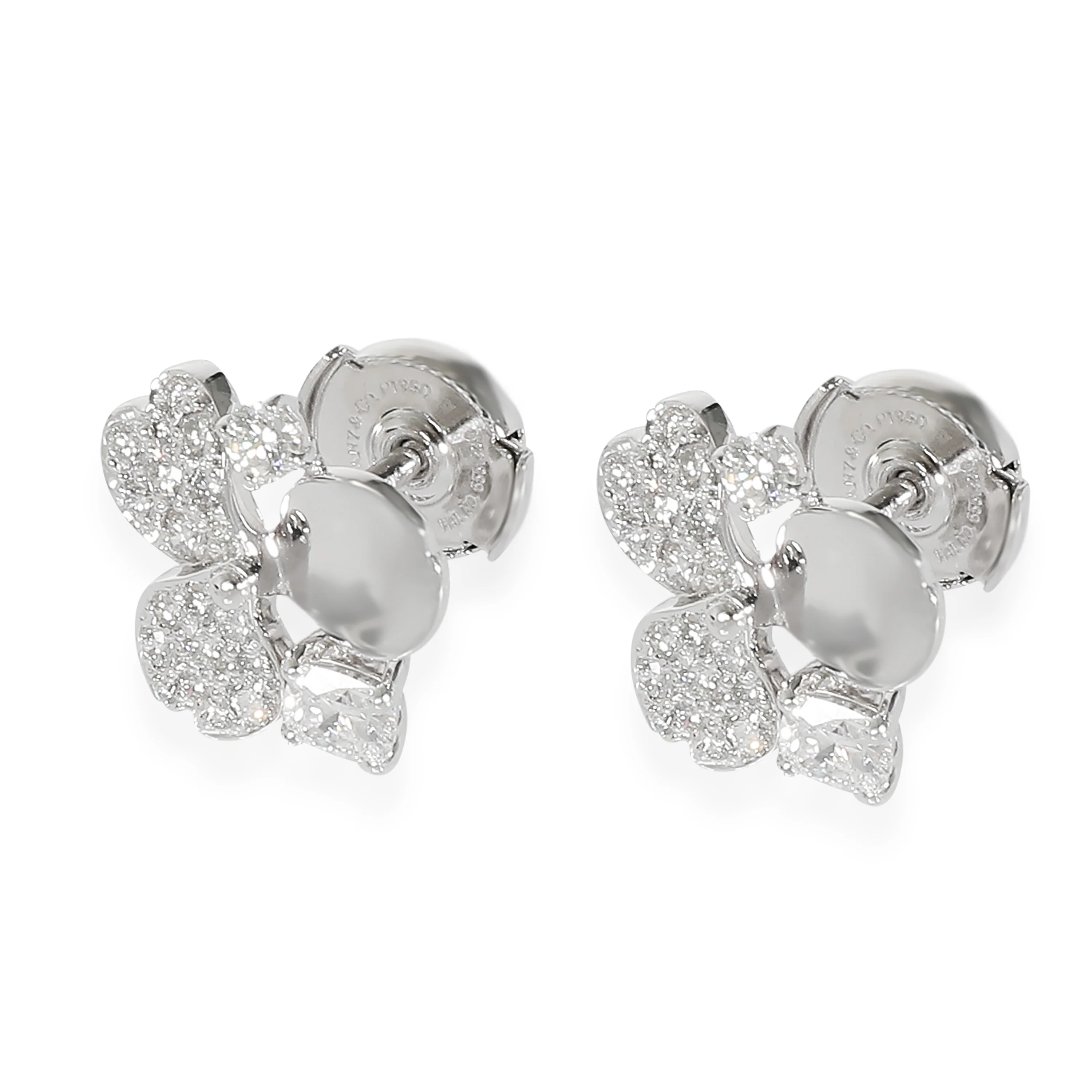 Paper Flowers Earrings in Platinum 0.76 CTW - Image 2