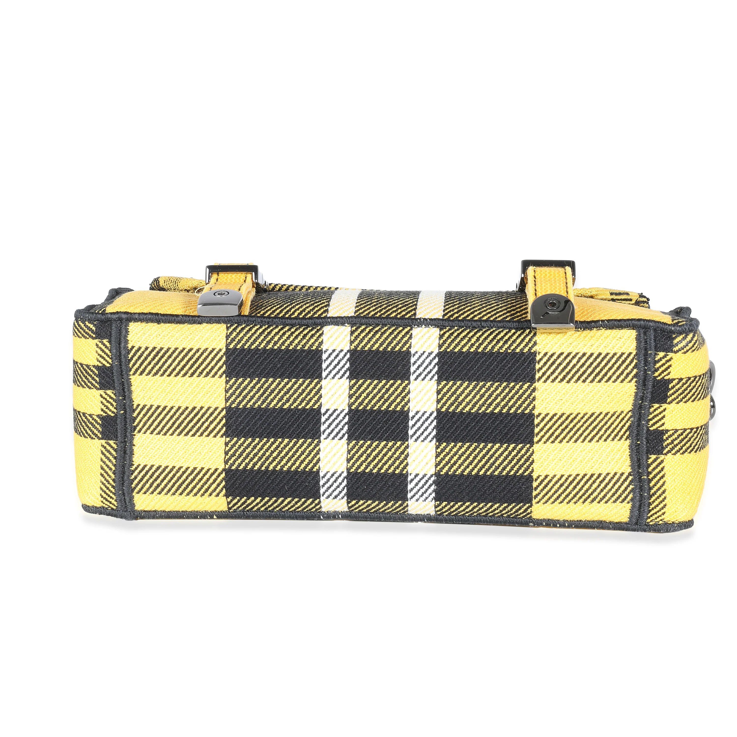 Yellow Tartan Canvas Small Diorcamp Messenger - Image 5