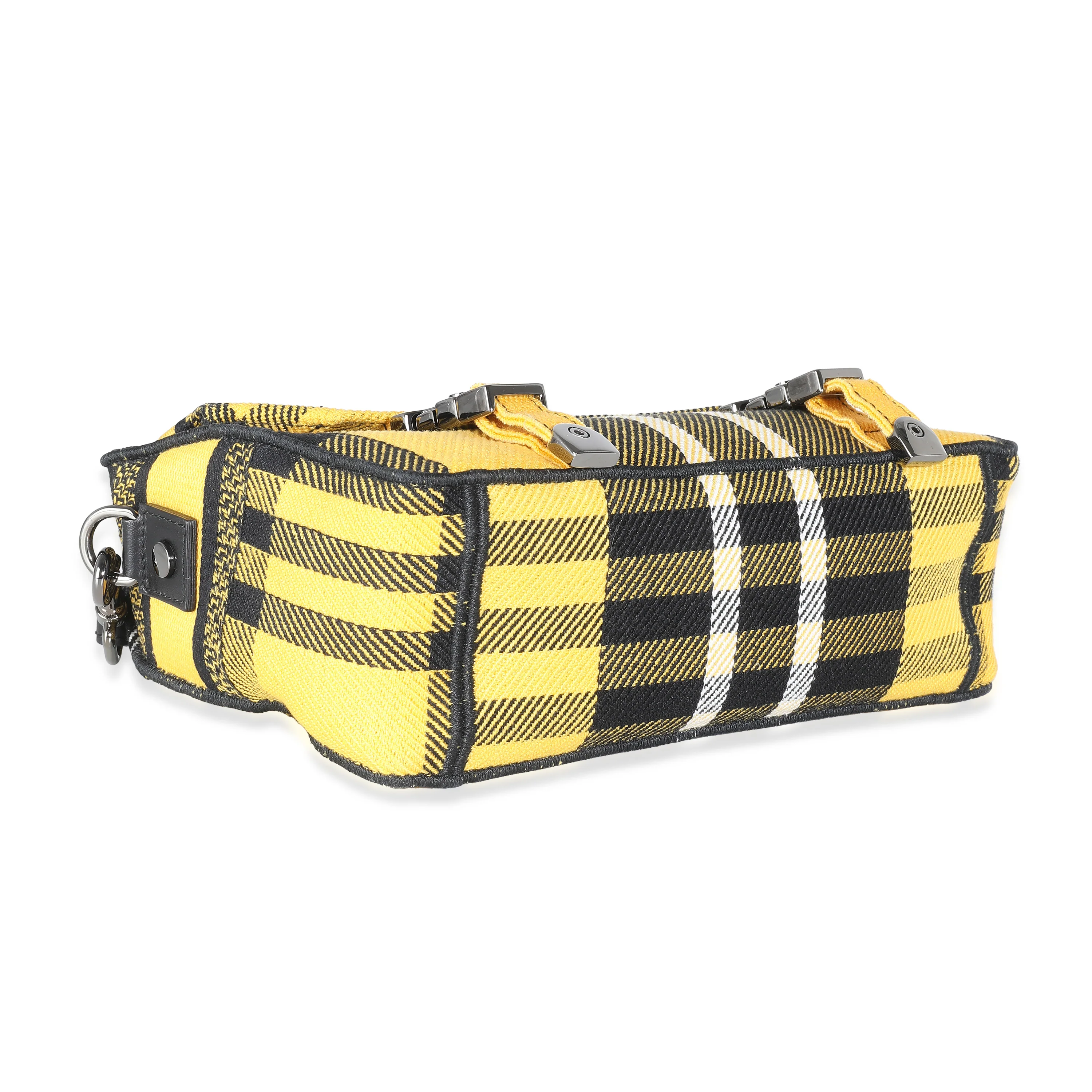 Yellow Tartan Canvas Small Diorcamp Messenger - Image 6