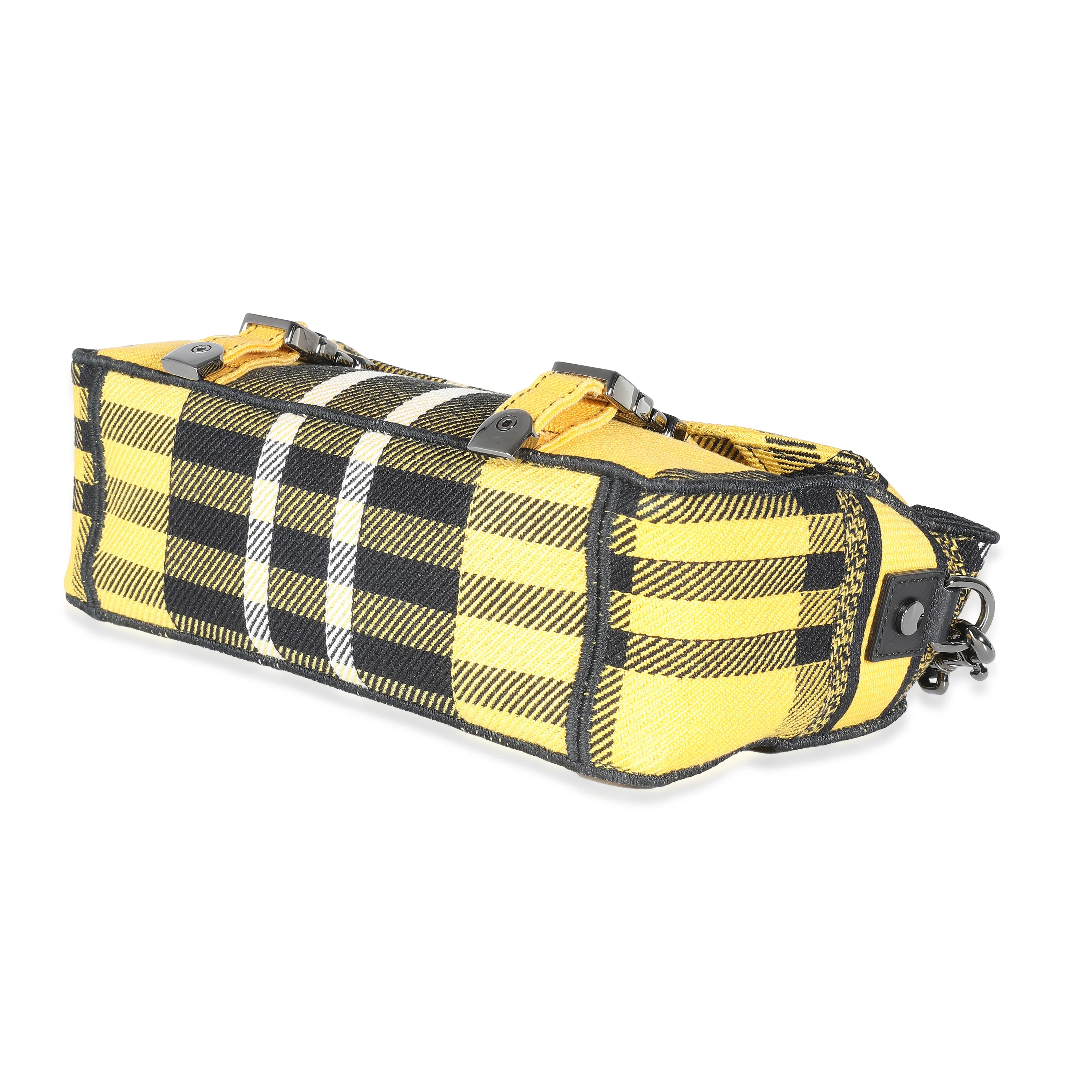 Yellow Tartan Canvas Small Diorcamp Messenger - Image 7