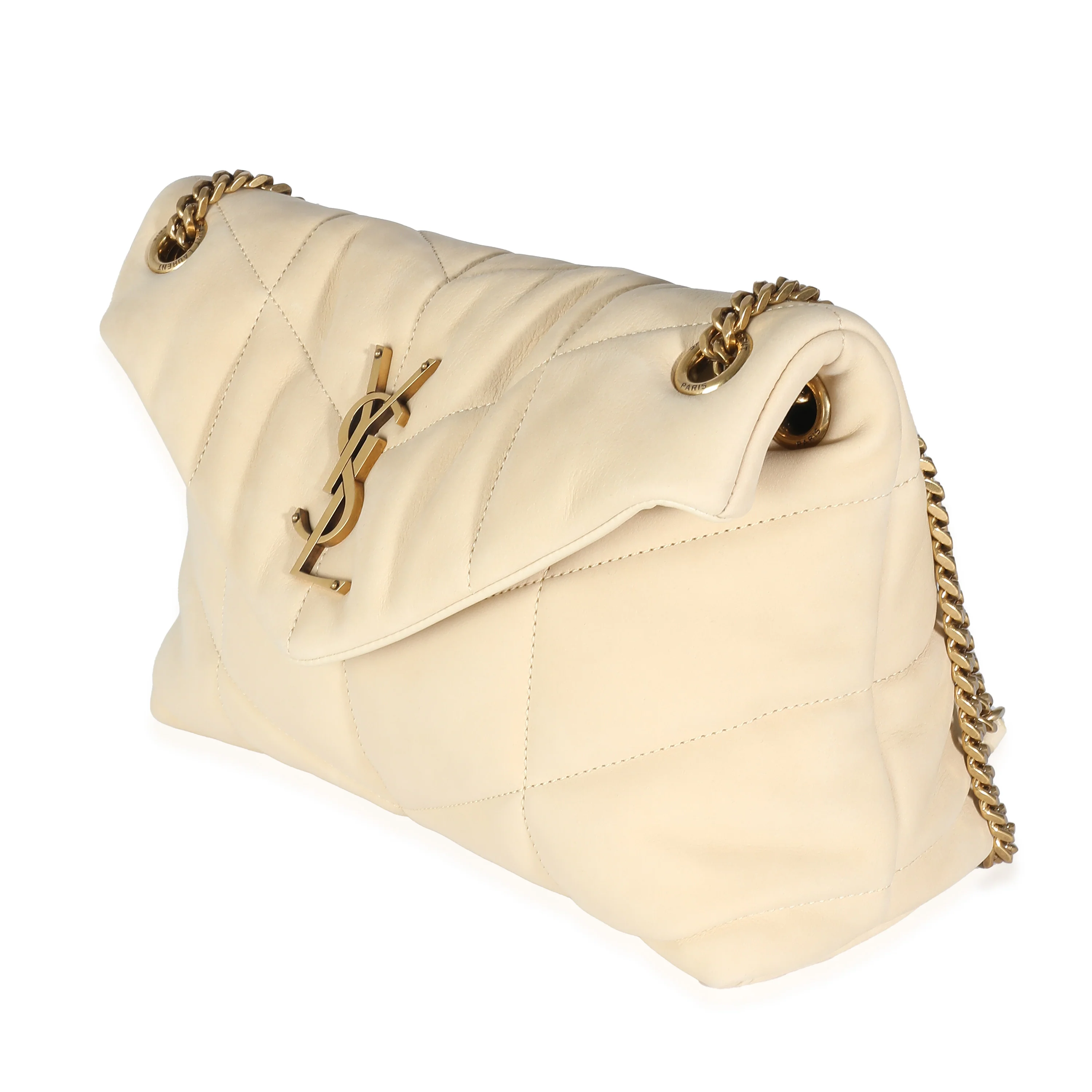 Beige Quilted Nubuck Small Puffer Chain Bag - Image 2