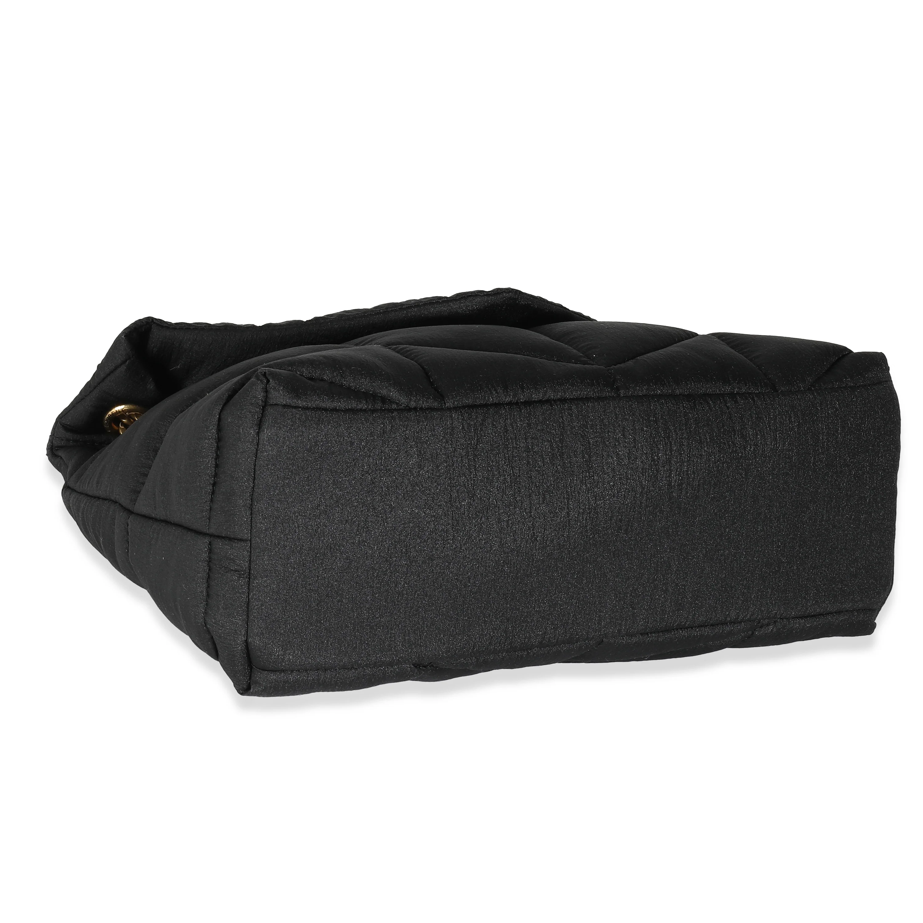 Black Quilted Nylon Small Lou Puffer Chain Bag - Image 6