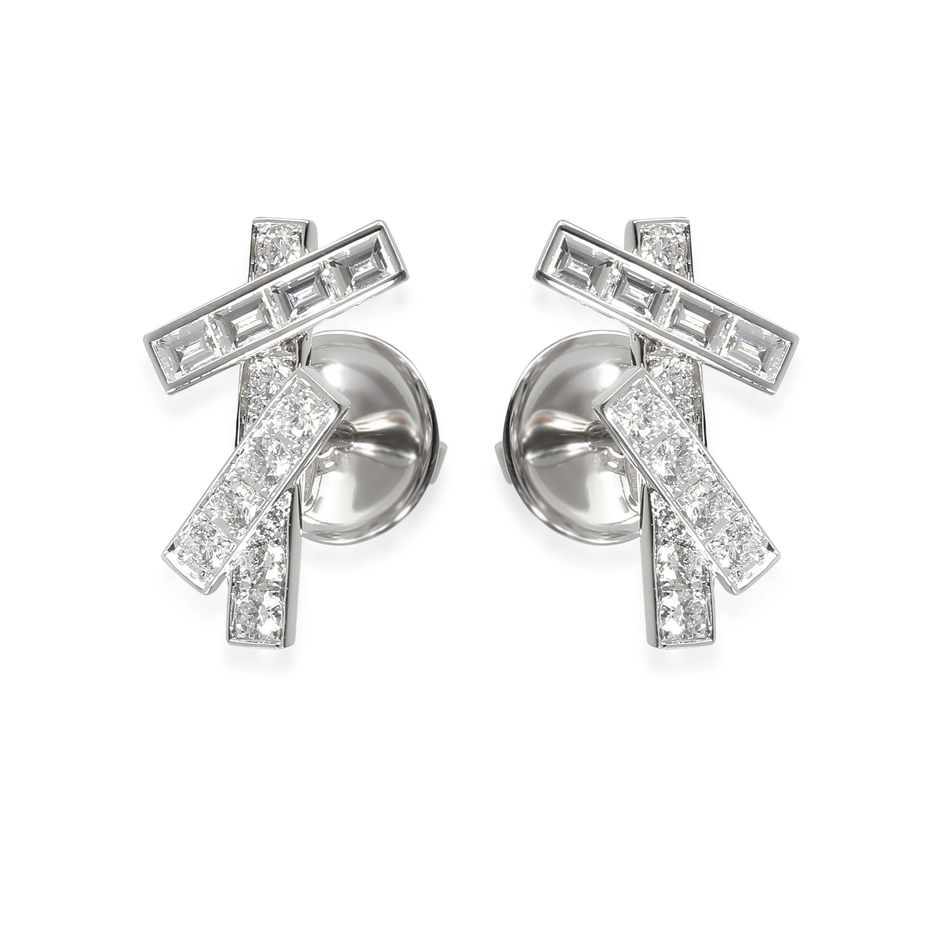 Threads Diamond Mini Earrings in 18K White Gold 0.85 Ctw