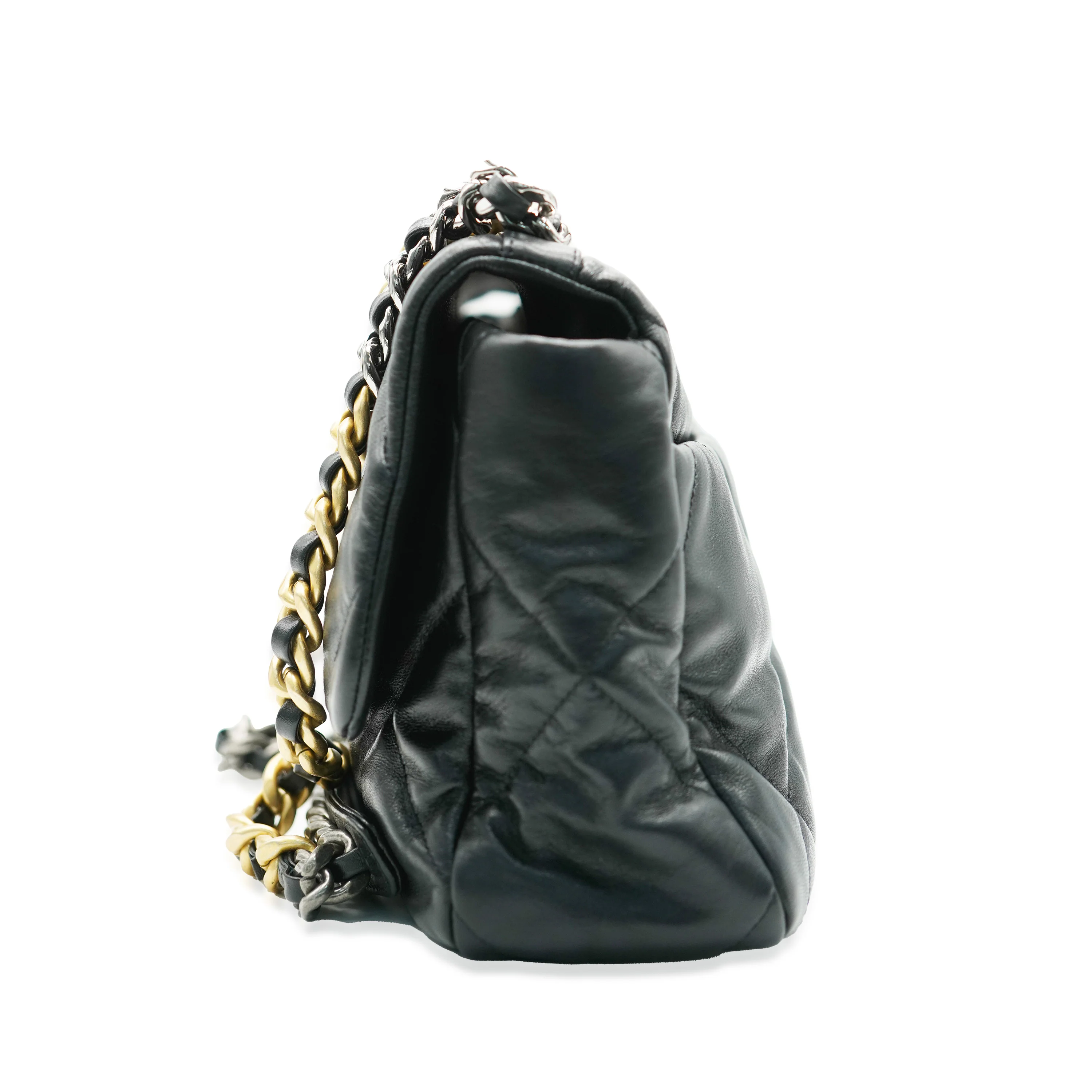 Black Quilted Lambskin Medium Chanel 19 Flap Bag - Image 3