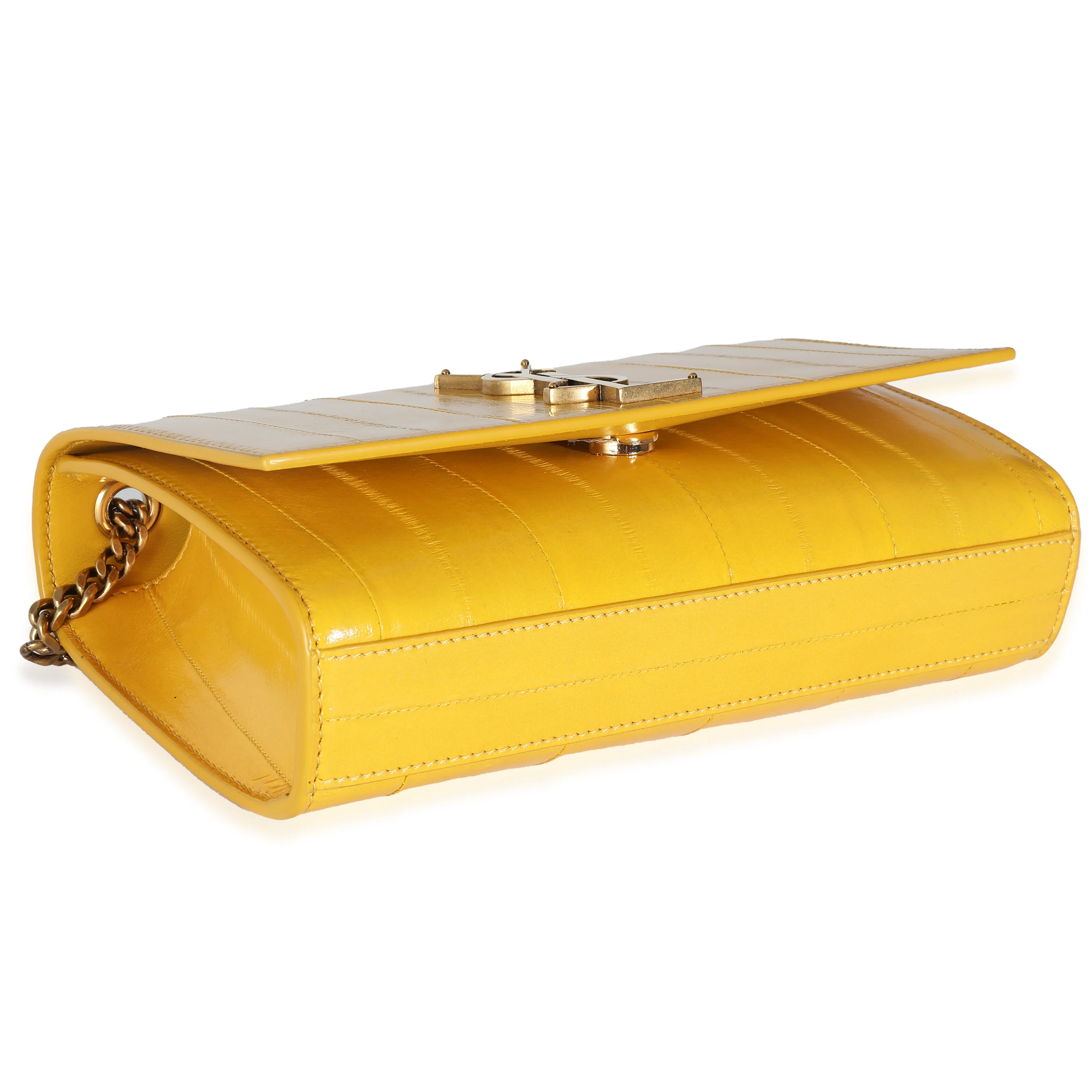 Mimosa Yellow Eel Skin Small Kate Chain Bag - Image 6