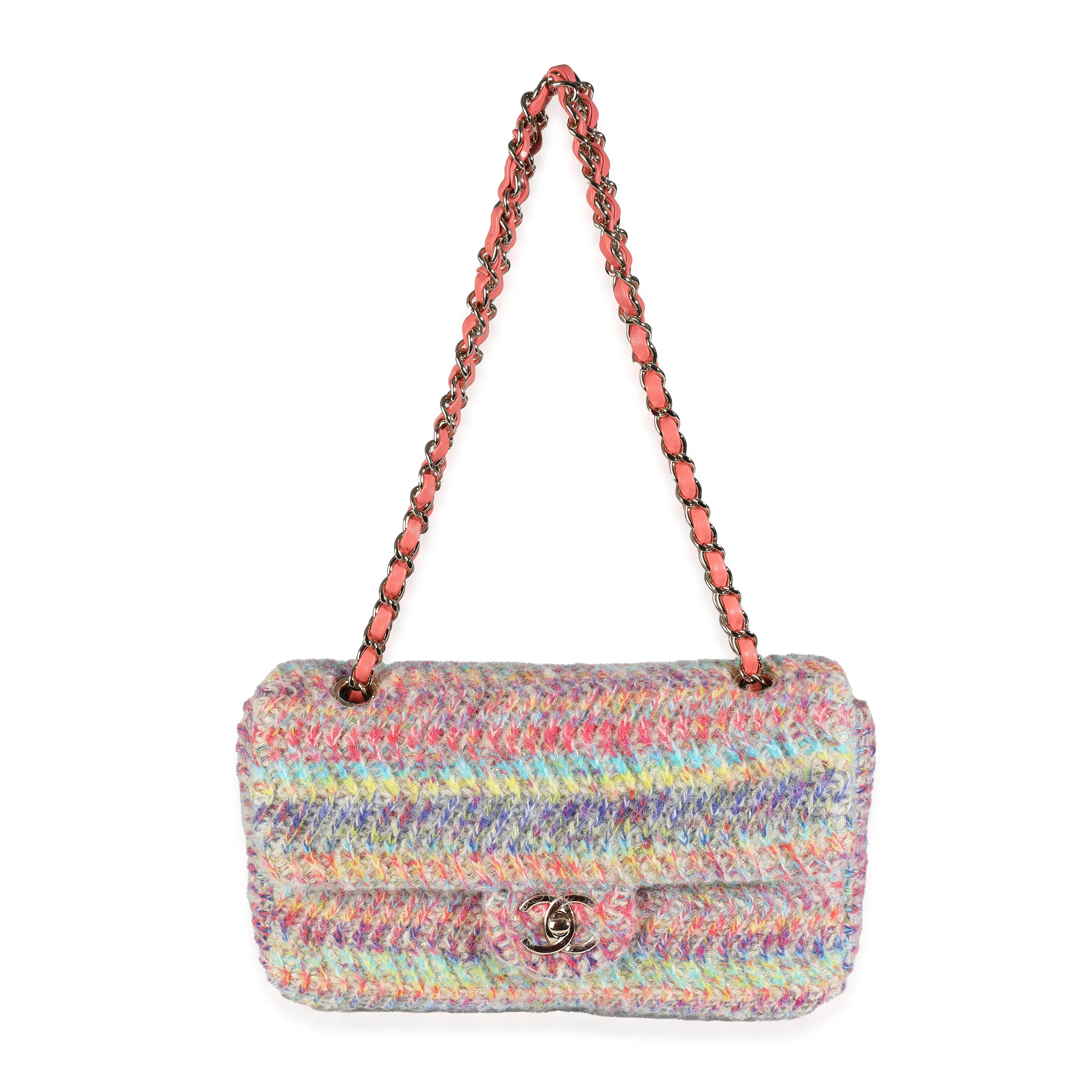 Chanel Multicolor Knit CC Chain Flap Bag - Image 8