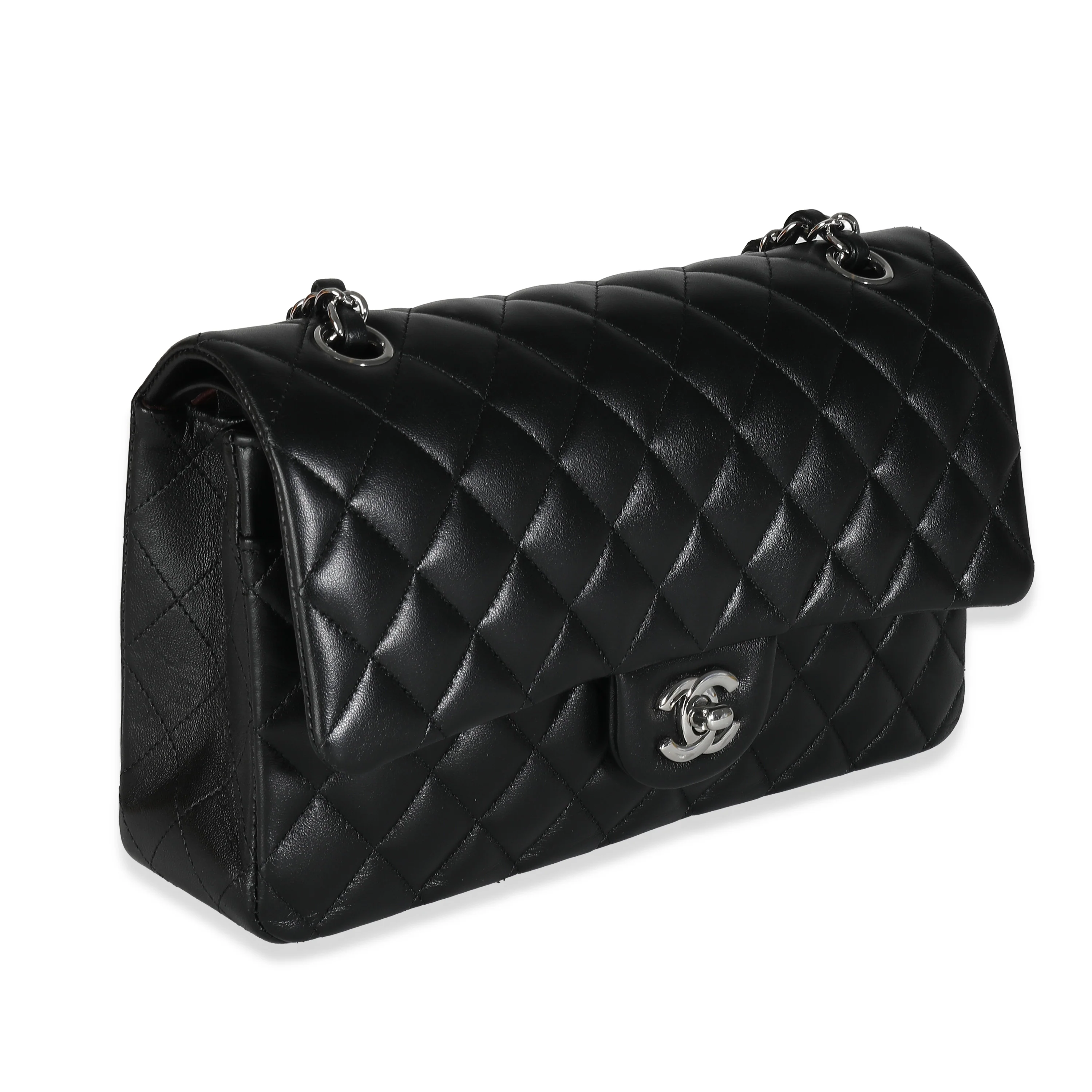 Black Quilted Lambskin Medium Classic Double Flap Bag - Image 4