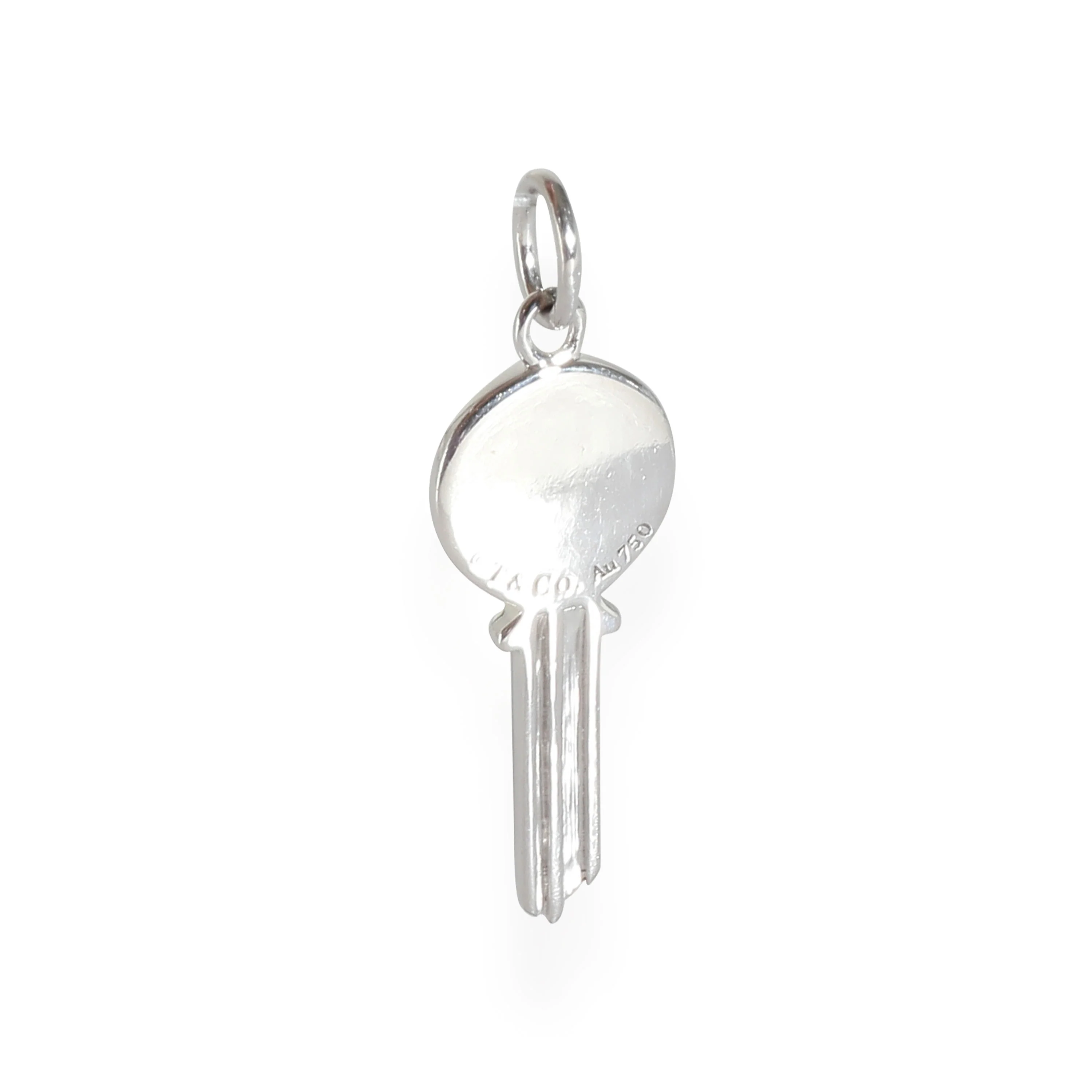 Mini Diamond Key Charm in 18k White Gold 0.04 CTW - Image 3