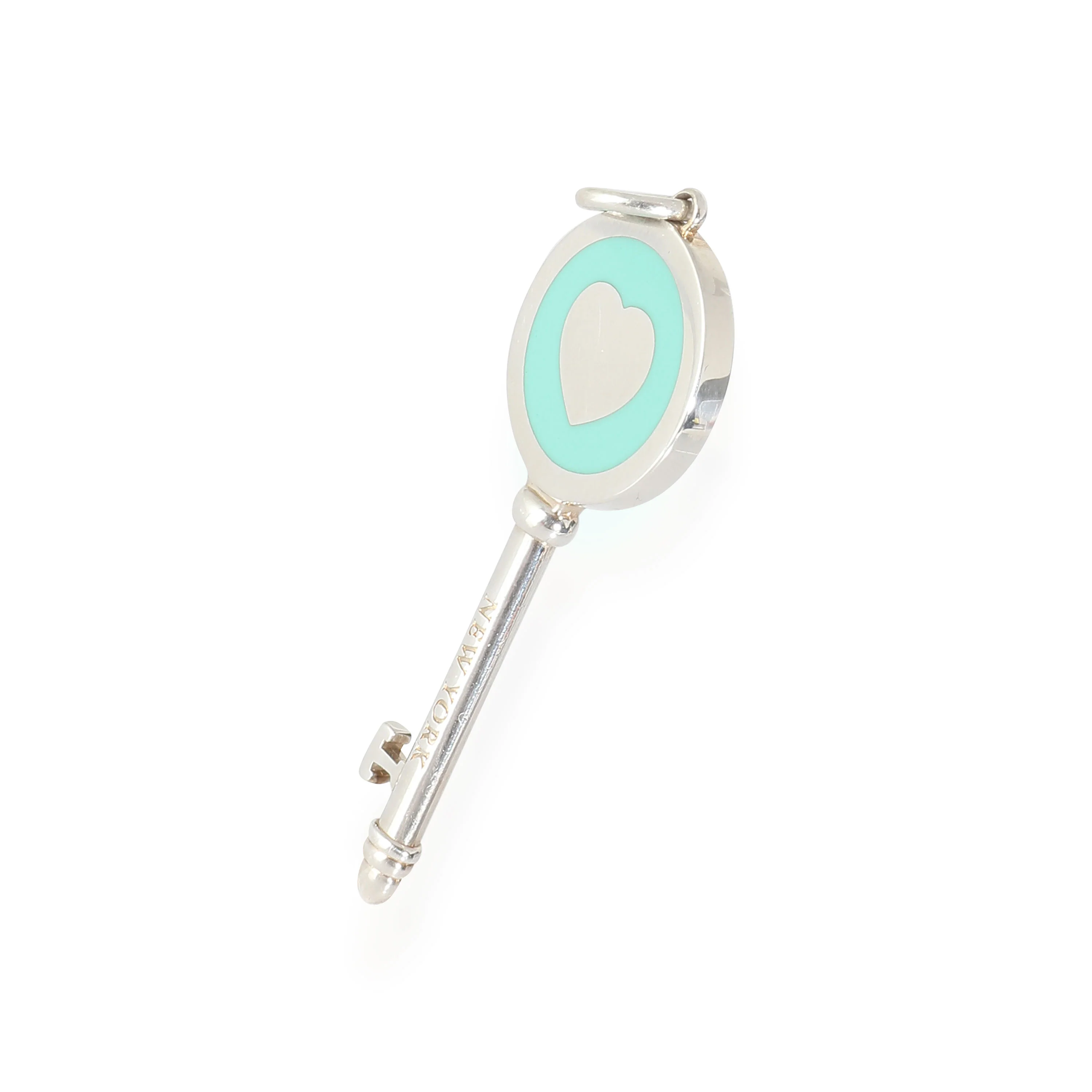 Enamel Heart Key Pendant in  Sterling Silver - Image 2