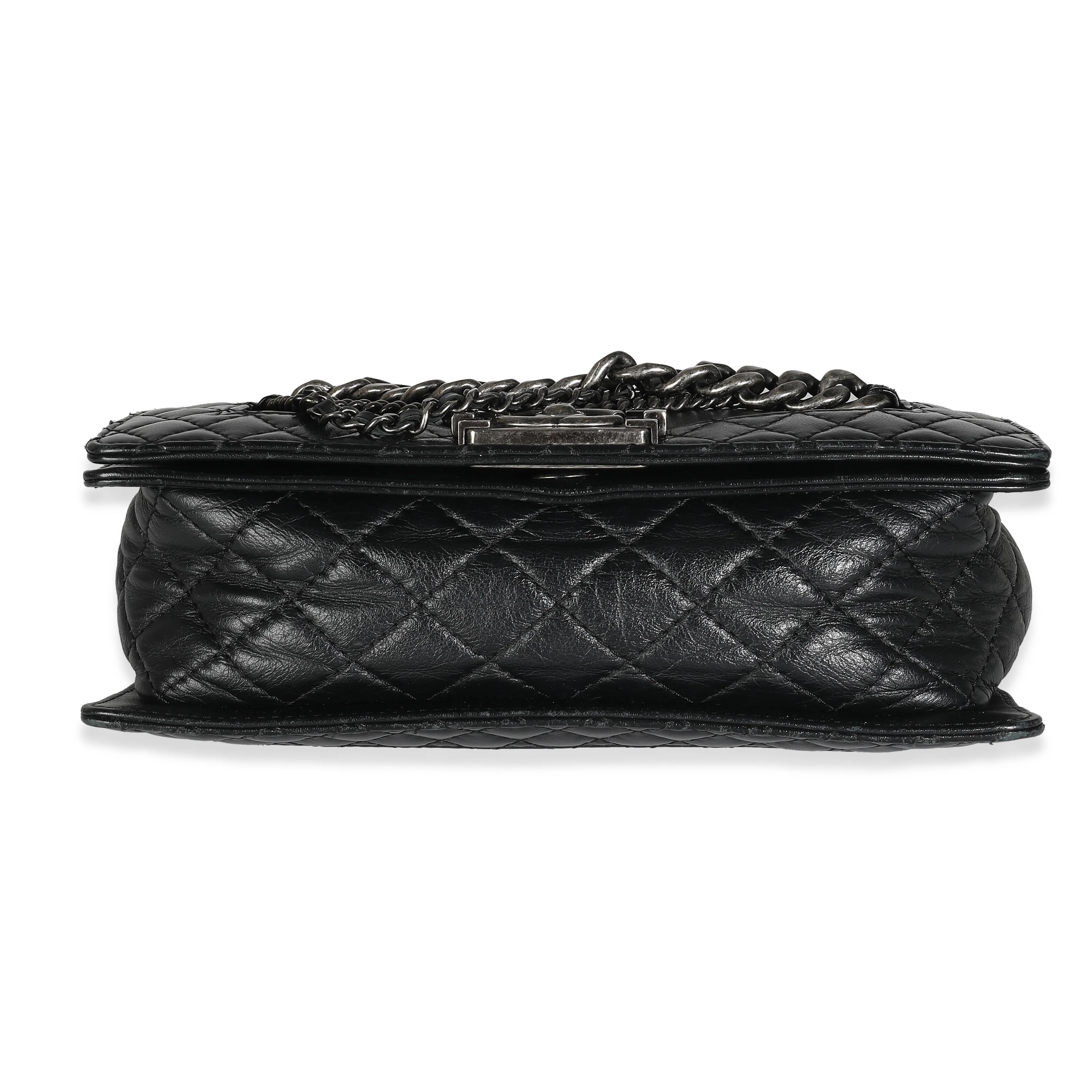 Black Lambskin Medium Enchained Boy Bag - Image 6