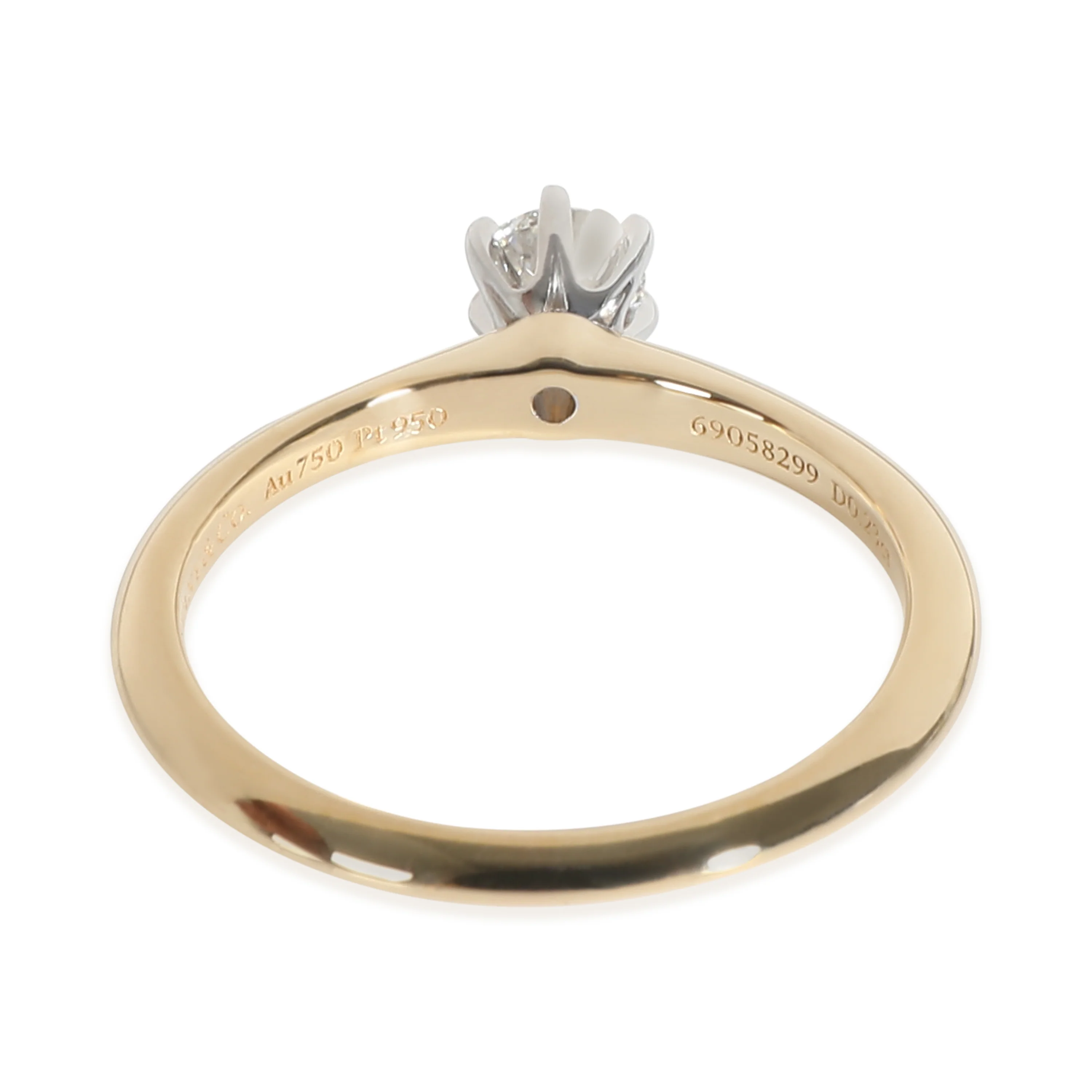 Diamond Engagement Ring in 18K Yellow Gold/Platinum F VVS1 - Image 3