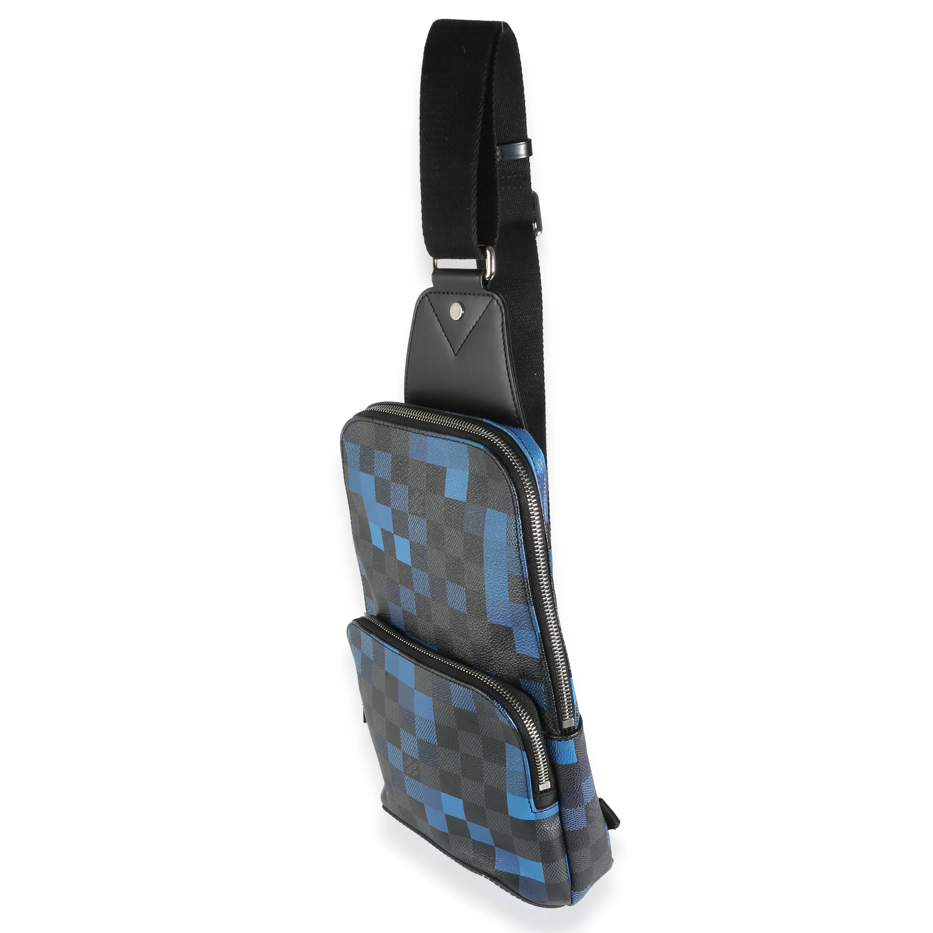 Blue Pixel Damier Graphite Canvas Avenue Sling Bag - Image 2