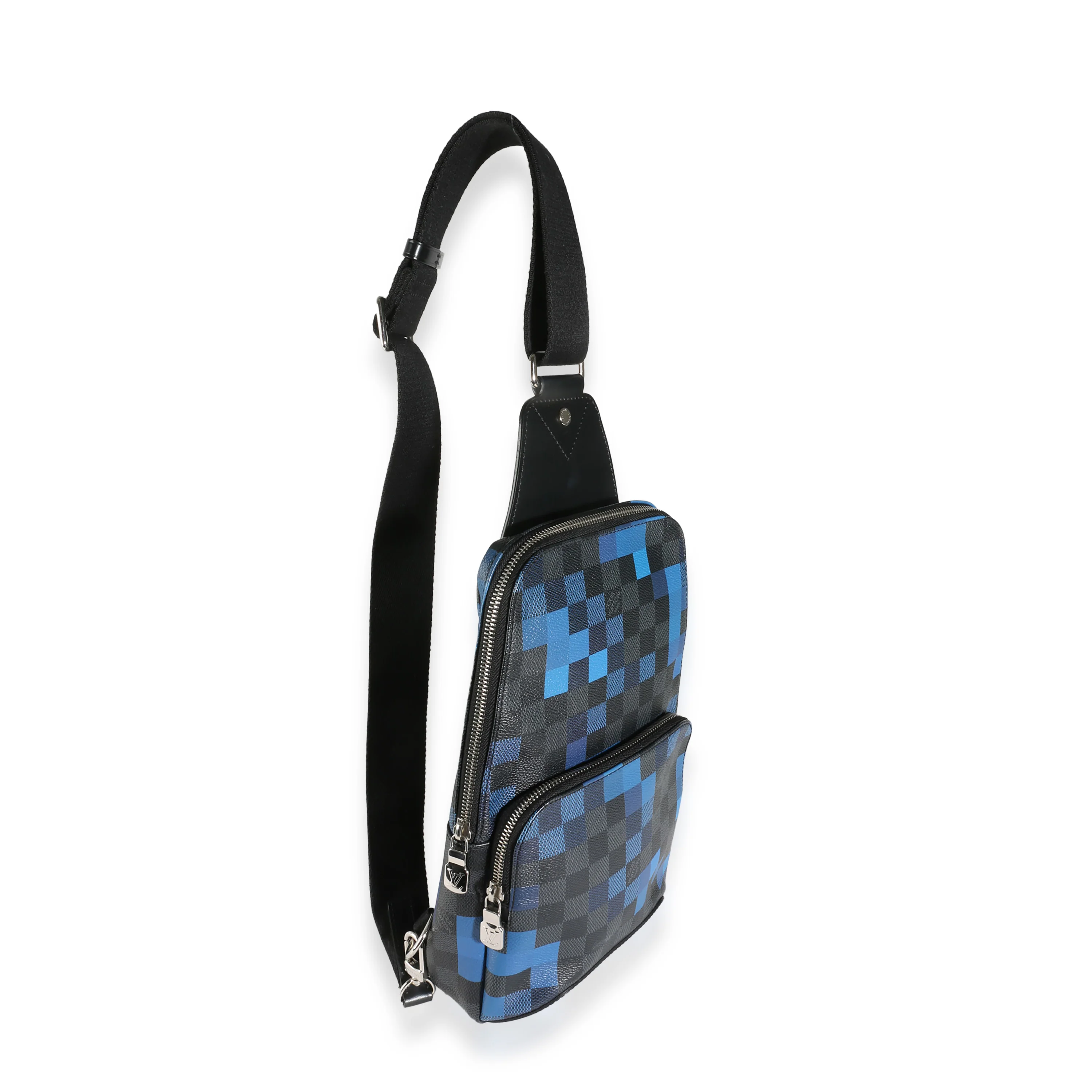Blue Pixel Damier Graphite Canvas Avenue Sling Bag - Image 3