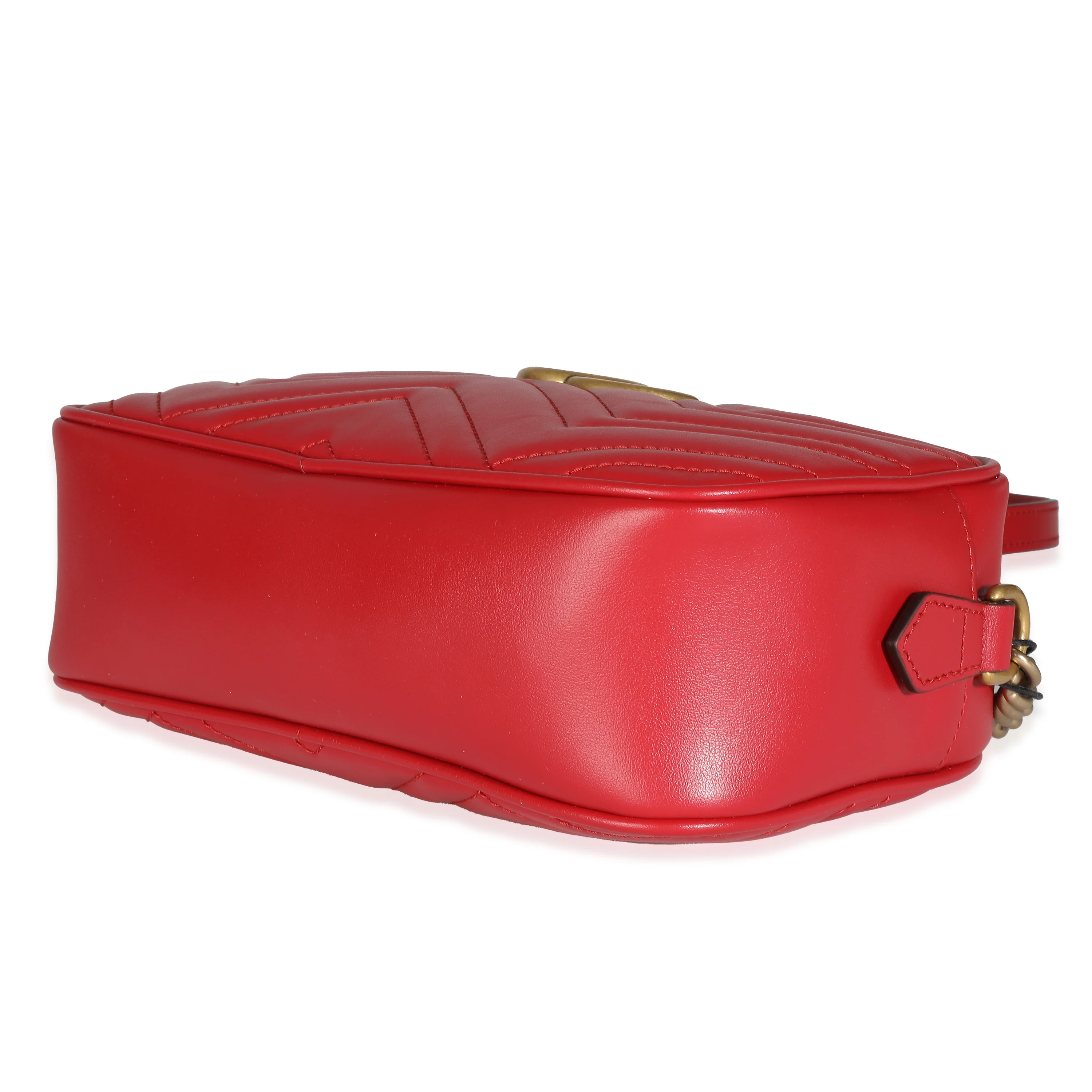 Gucci Hibiscus Red Calfskin Small Marmont Bag - Image 7