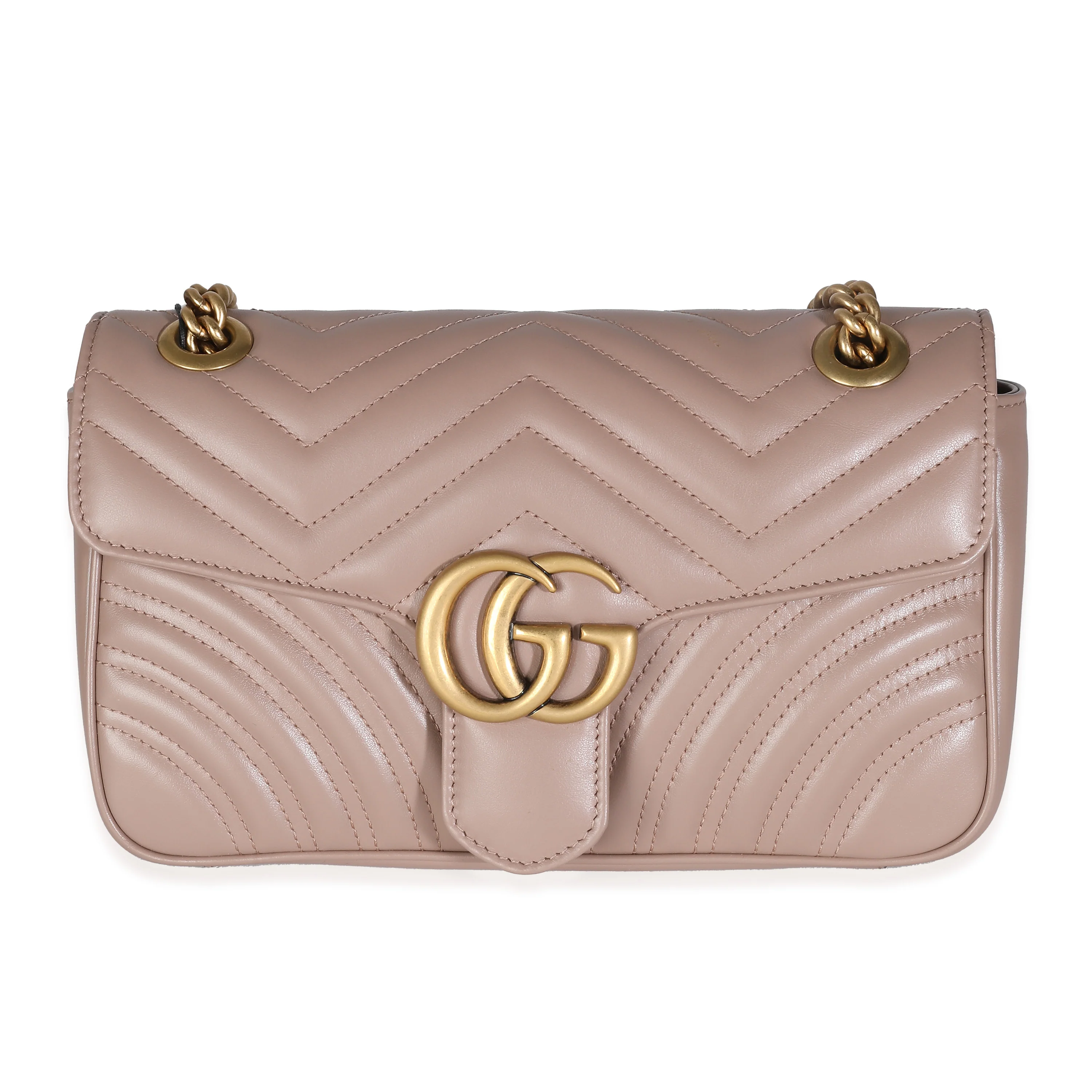 Porcelain Rose Matelasse Calfskin Small GG Marmont Bag