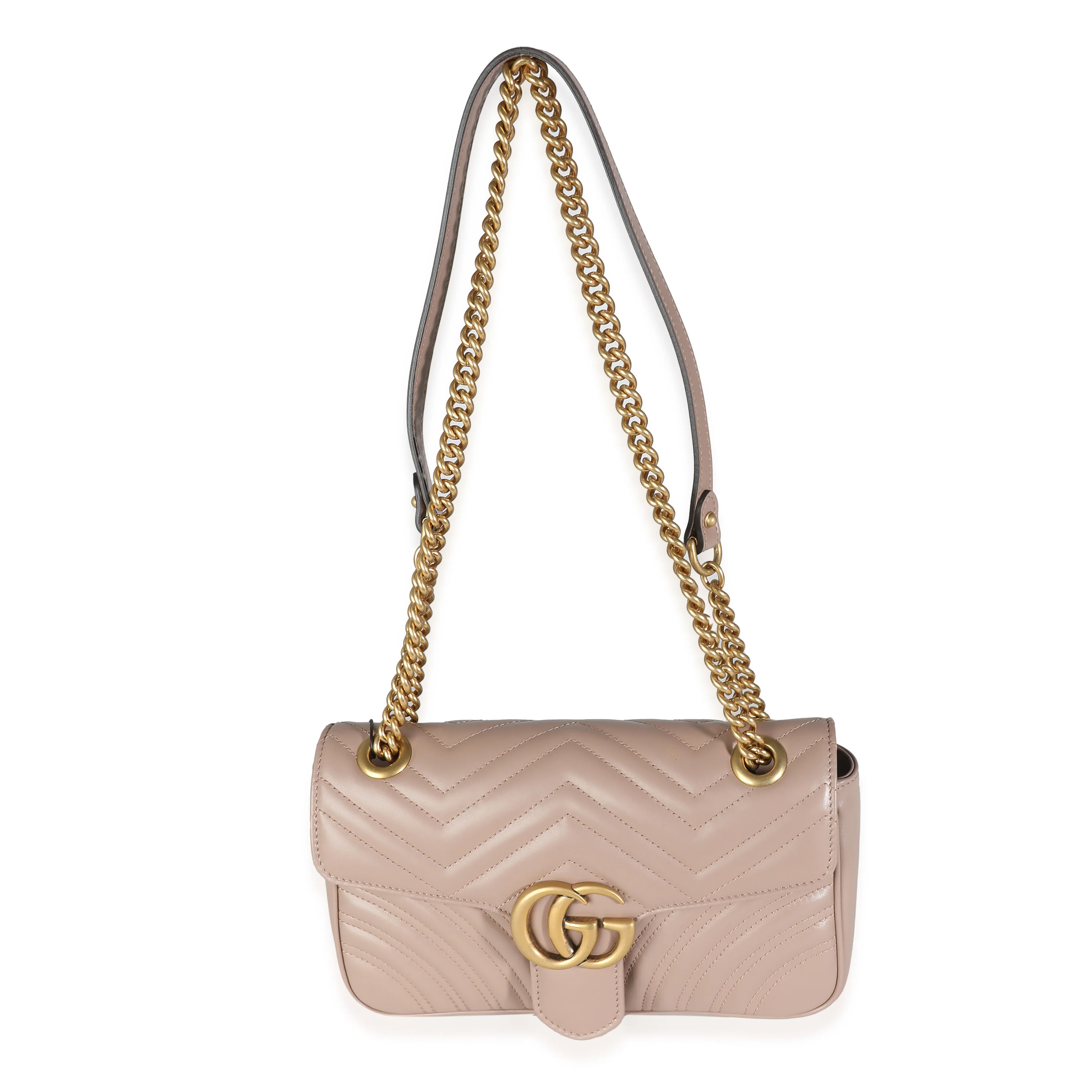 Porcelain Rose Matelasse Calfskin Small GG Marmont Bag - Image 8