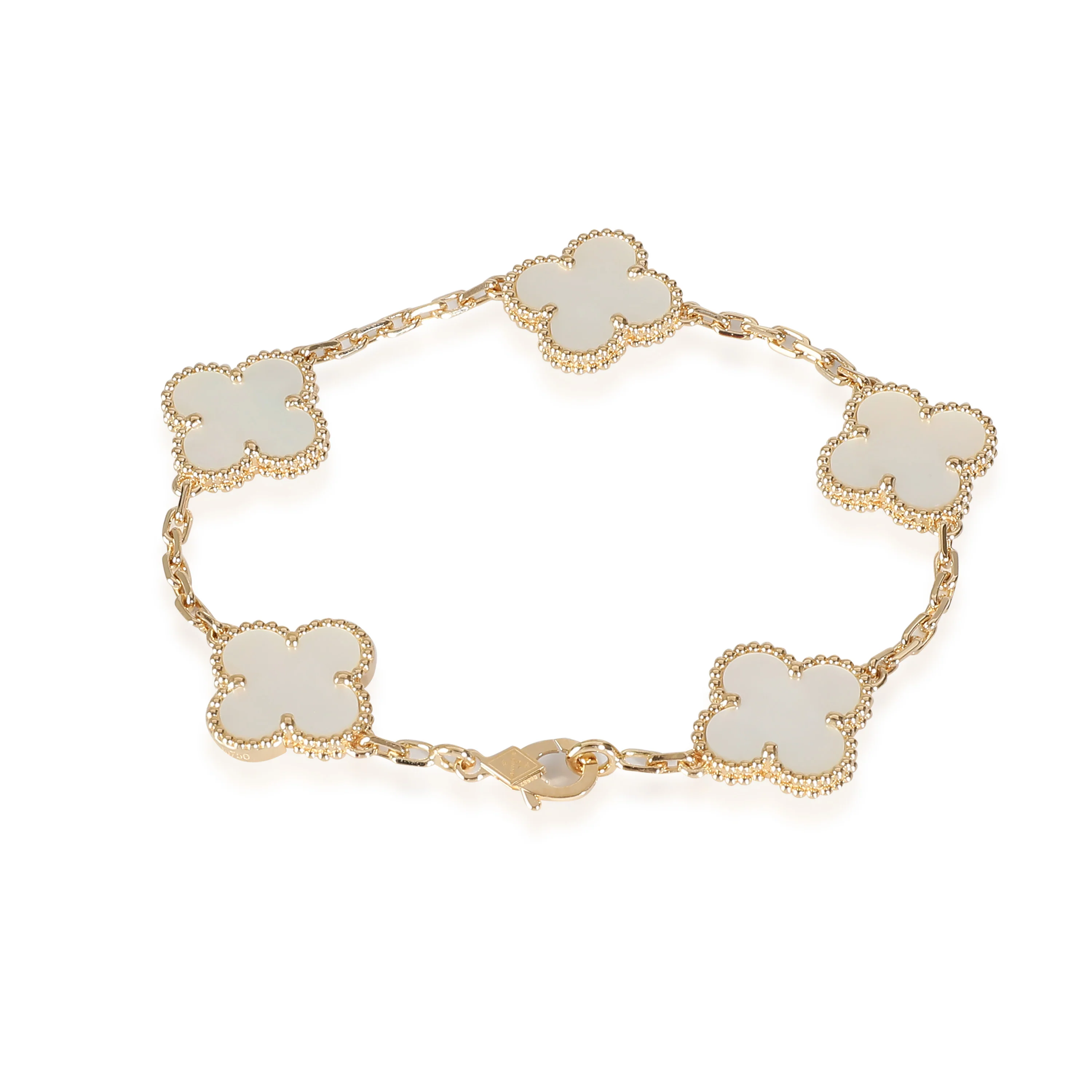Alhambra Mother Of Pearl Bracelet in 18k Yellow Gold - Image 2