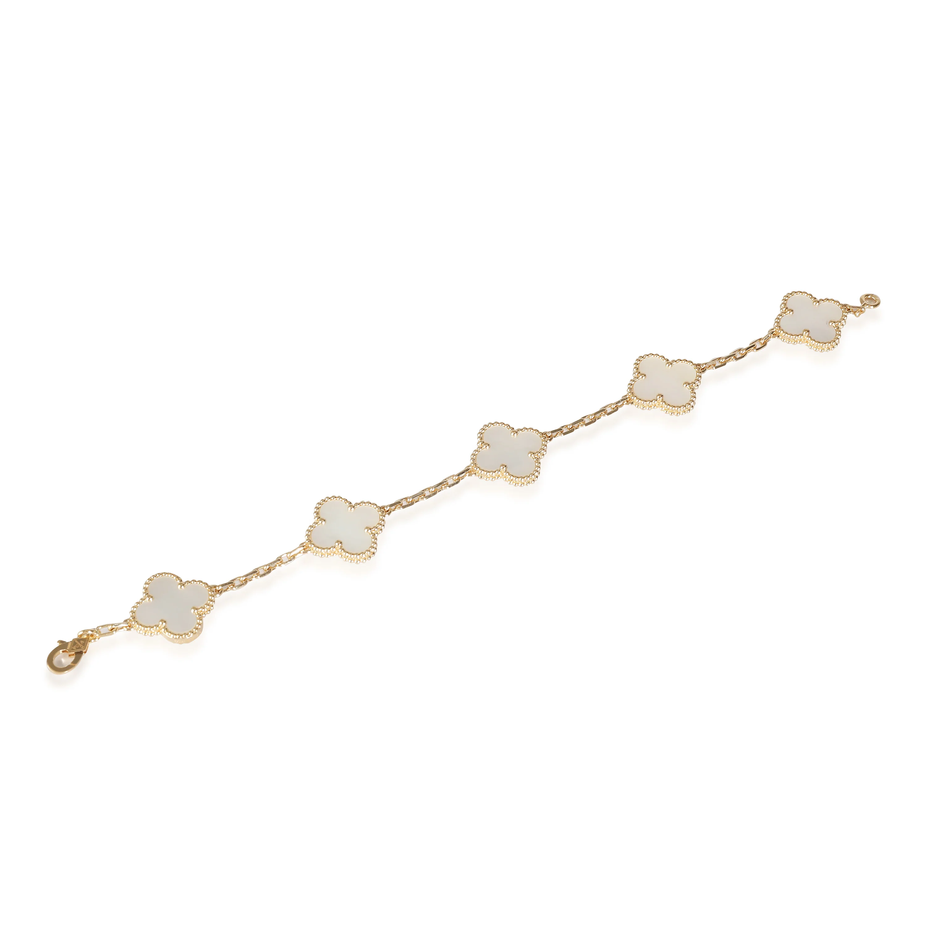 Alhambra Mother Of Pearl Bracelet in 18k Yellow Gold - Image 3
