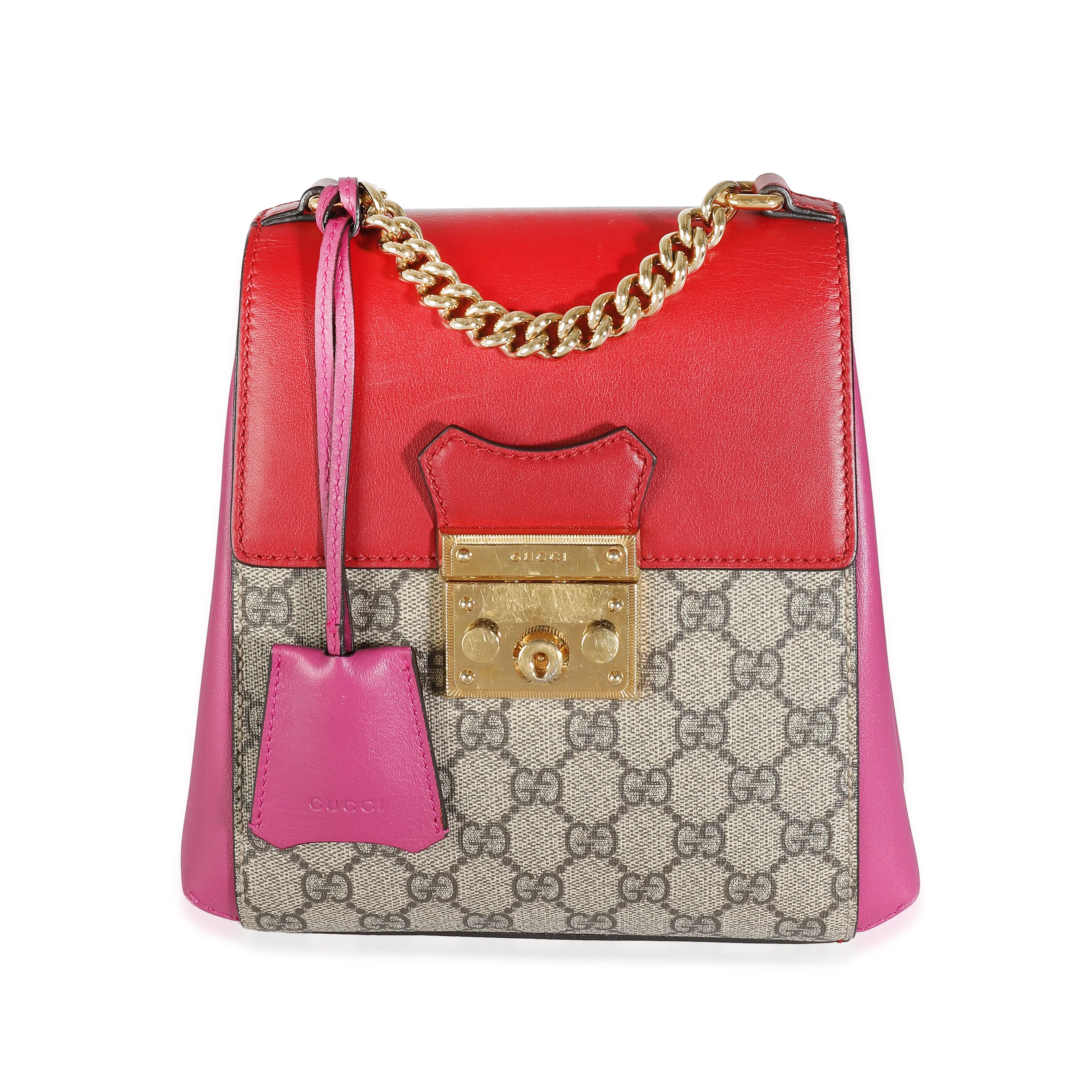 Multicolor Calfskin Beige GG Supreme Canvas Padlock Backpack - Image 2