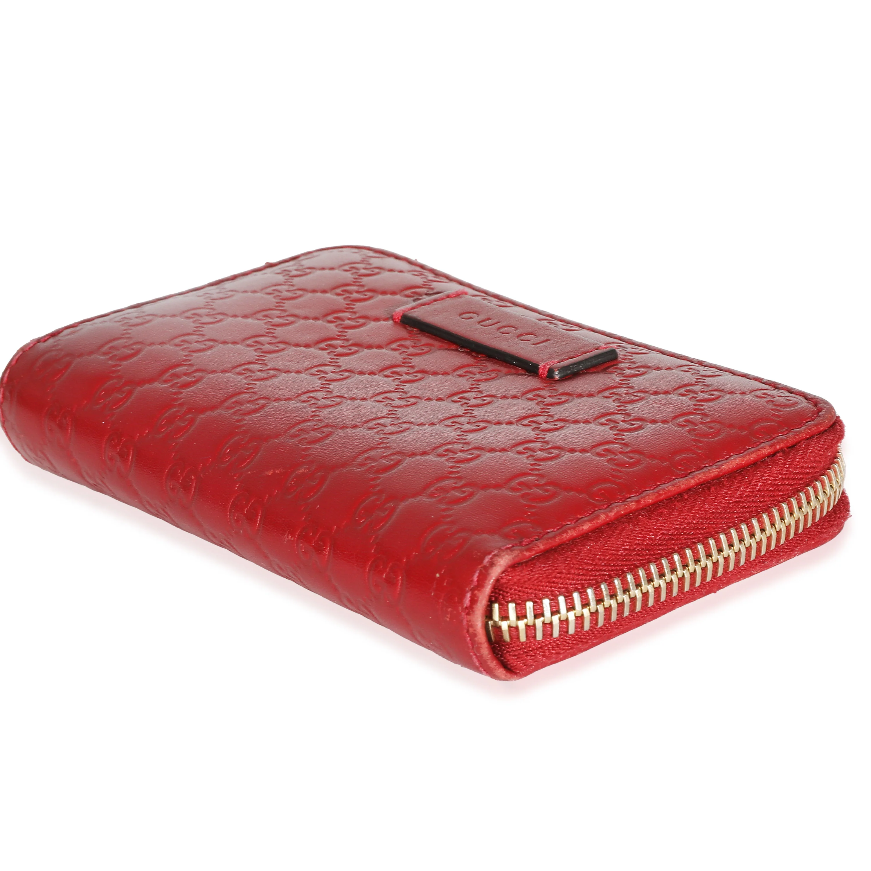 Red Microguccissima Leather Compact Wallet - Image 6