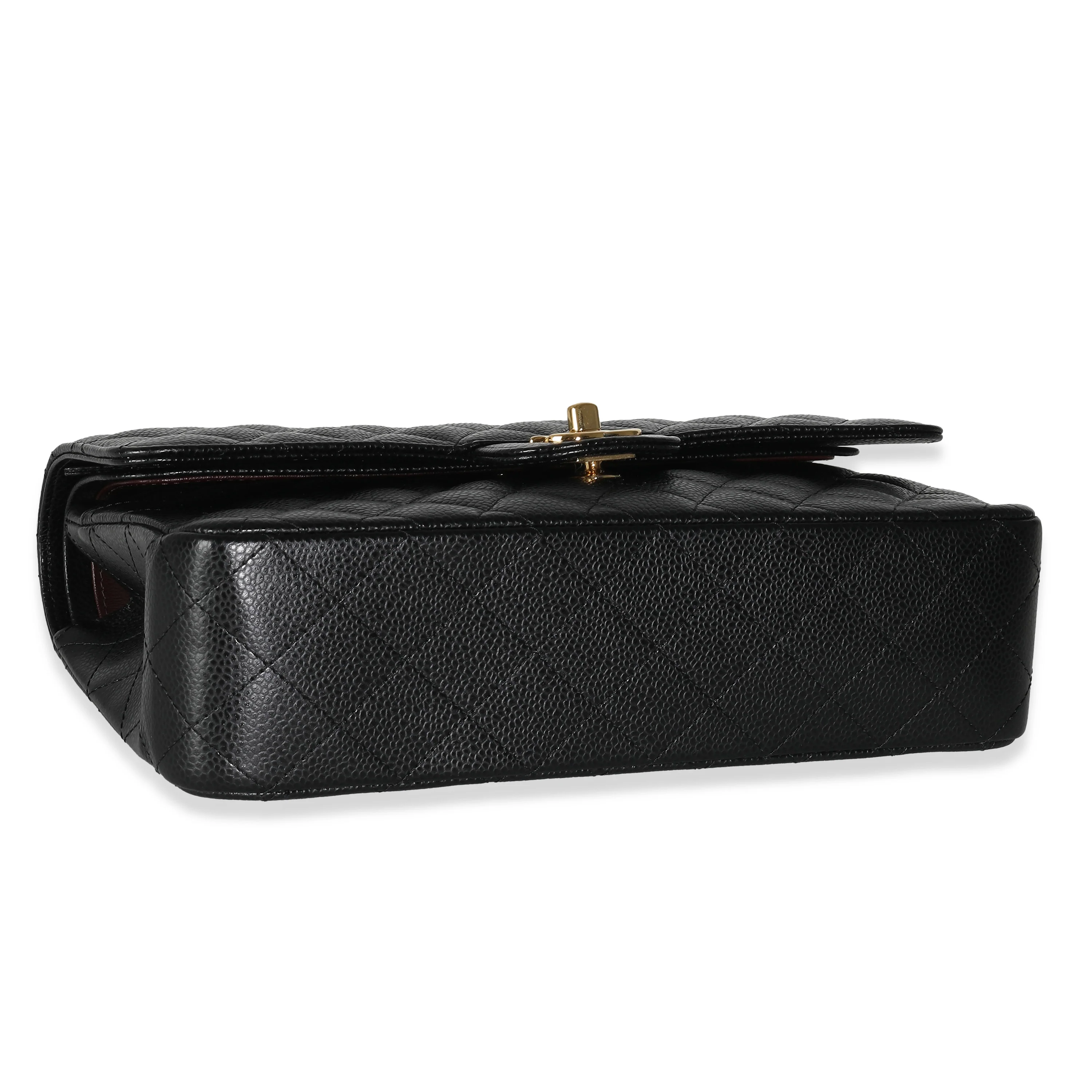 Black Quilted Caviar Medium Classic Double Flap Bag - Image 6