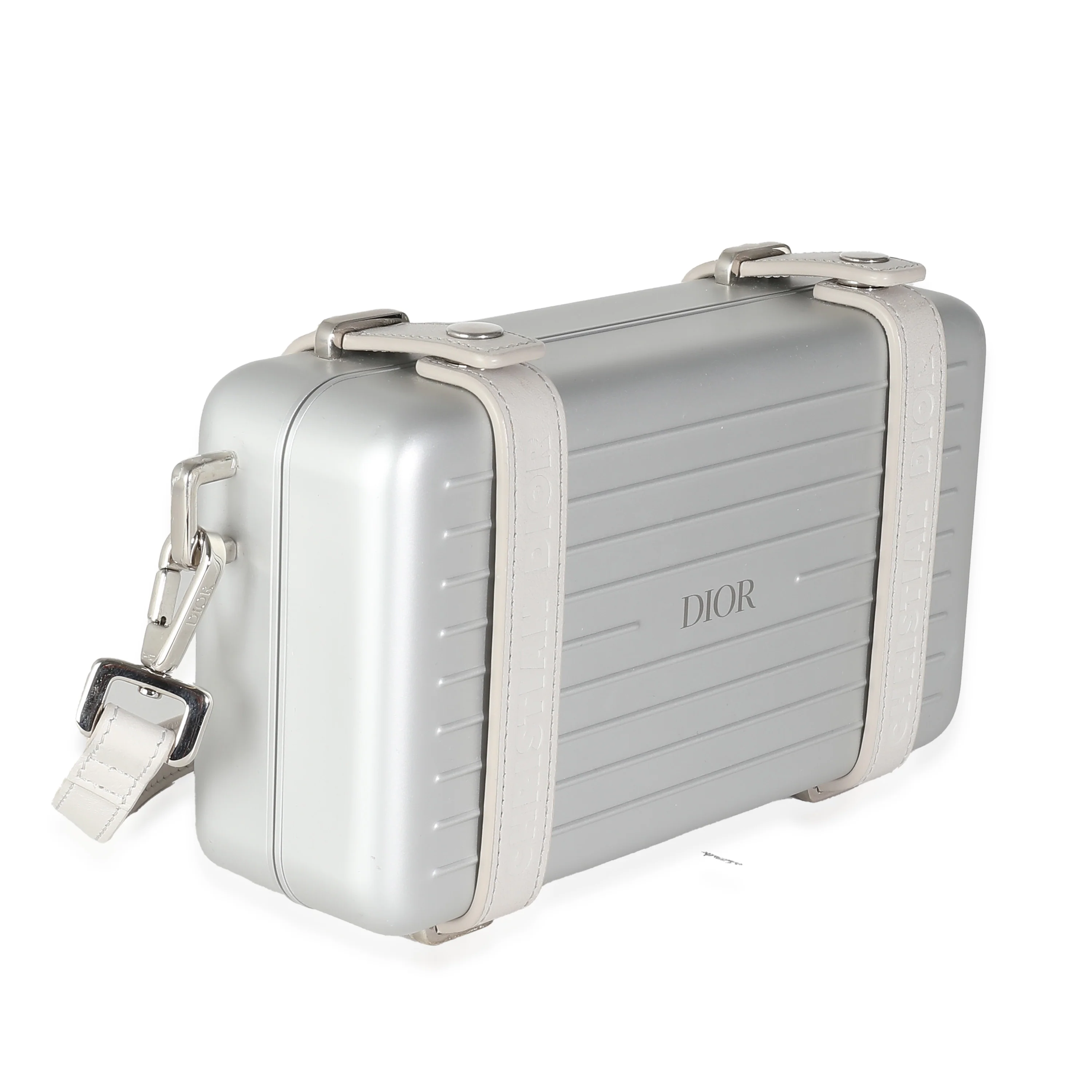 x Rimowa Grey Aluminum Calfskin Personal Clutch On Strap - Image 3