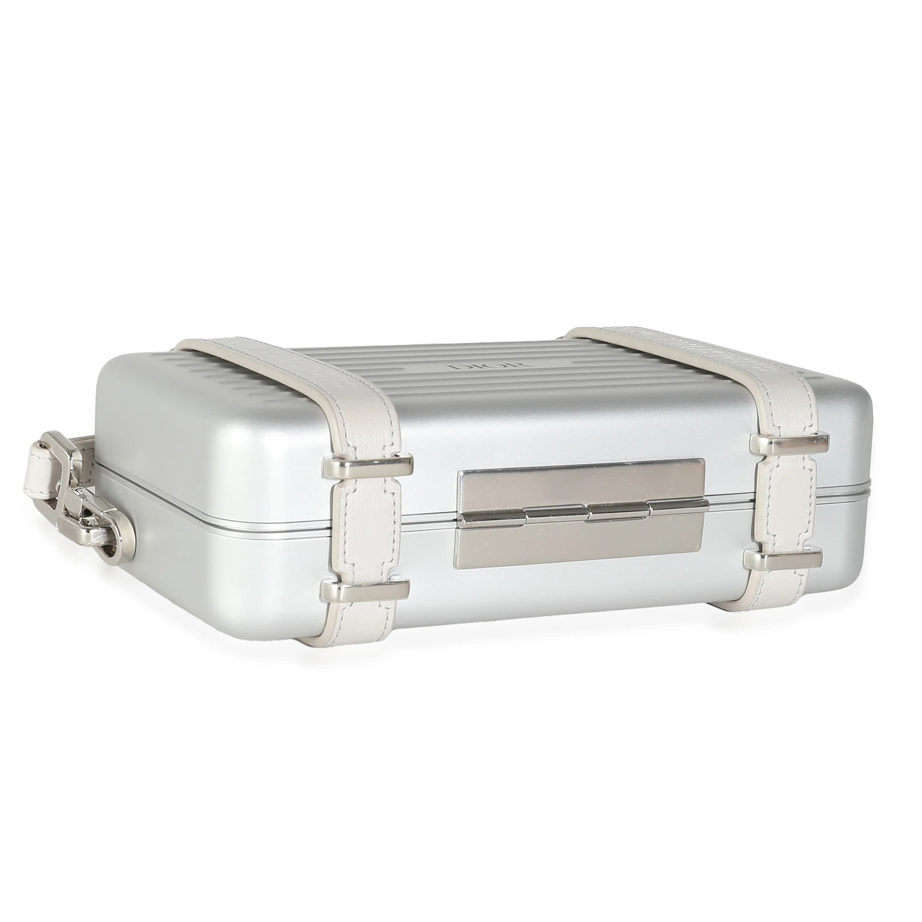 x Rimowa Grey Aluminum Calfskin Personal Clutch On Strap - Image 4