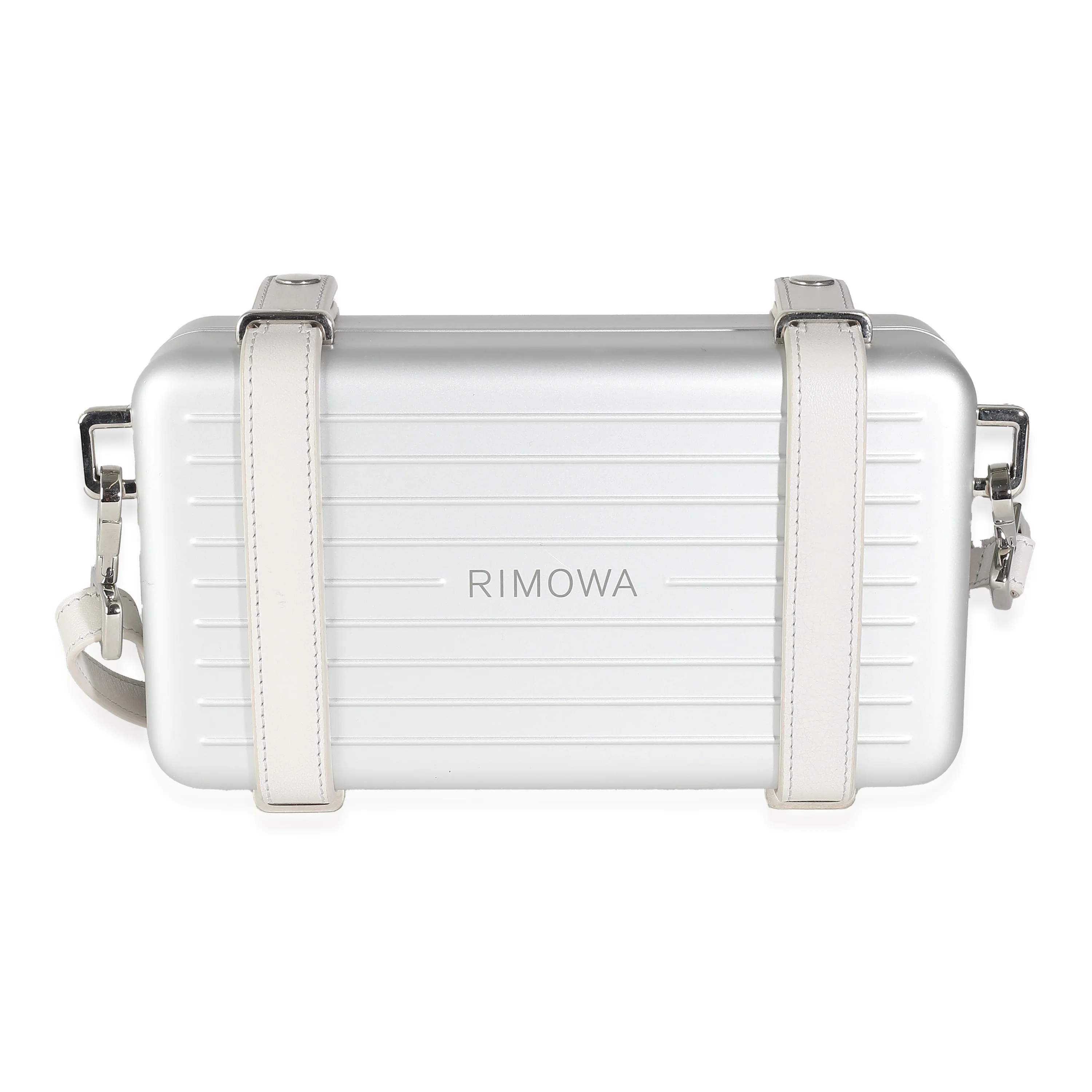 x Rimowa Grey Aluminum Calfskin Personal Clutch On Strap - Image 5