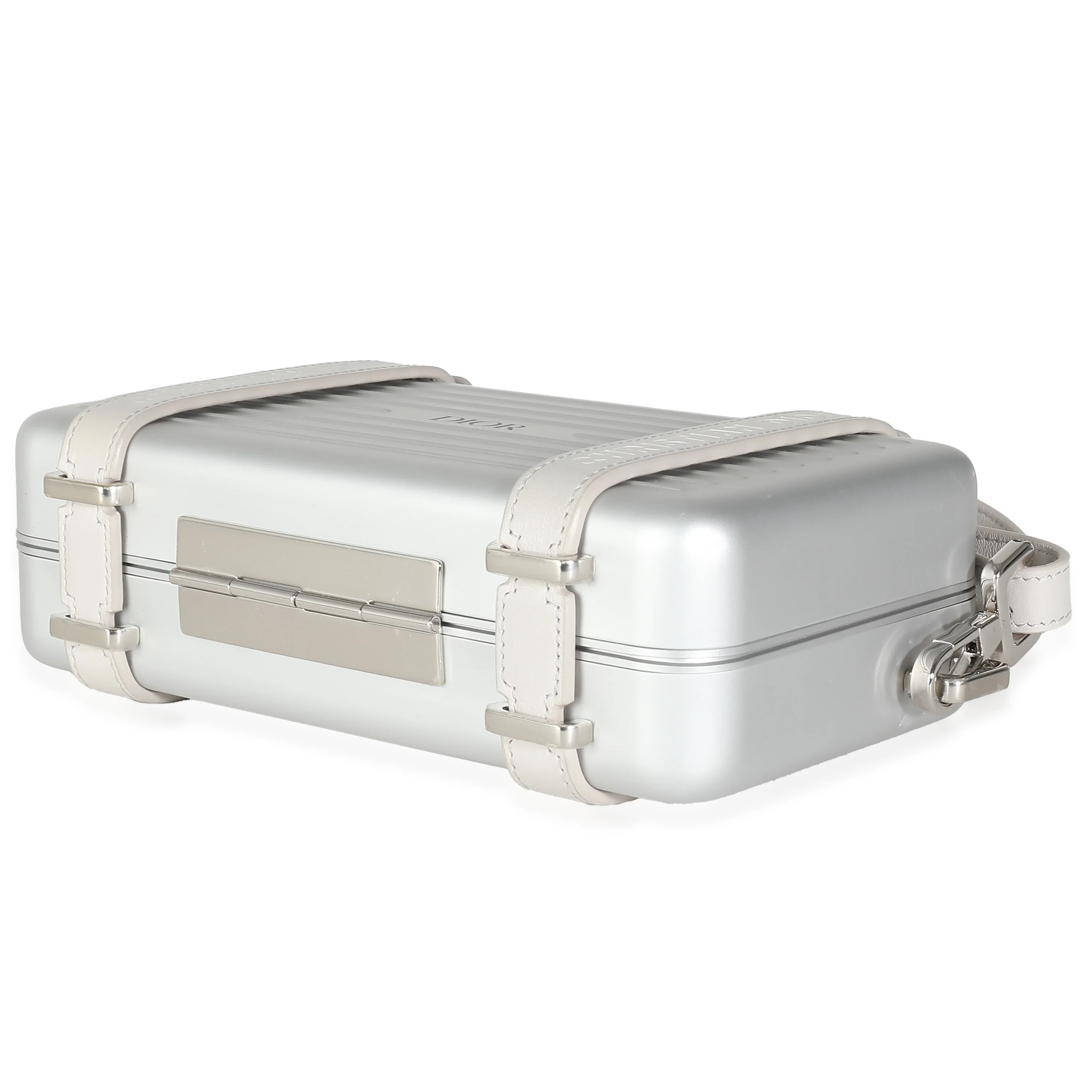 x Rimowa Grey Aluminum Calfskin Personal Clutch On Strap - Image 6