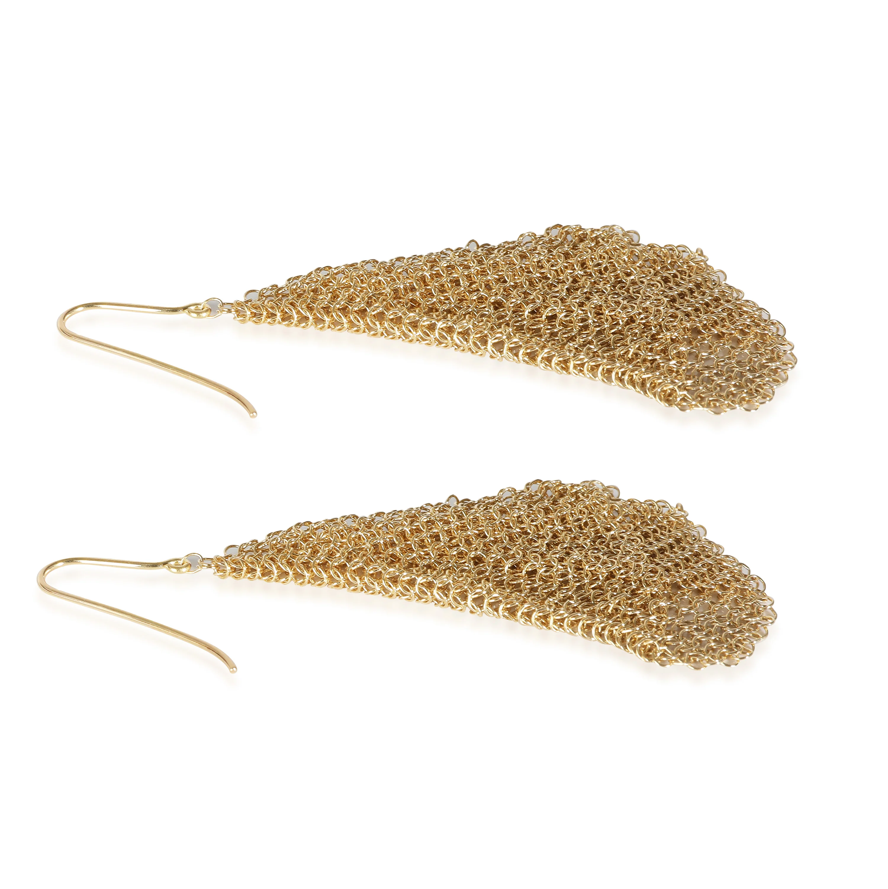 Elsa Peretti Mesh Scarf Earrings Small Model  (Yellow Gold) - Image 3