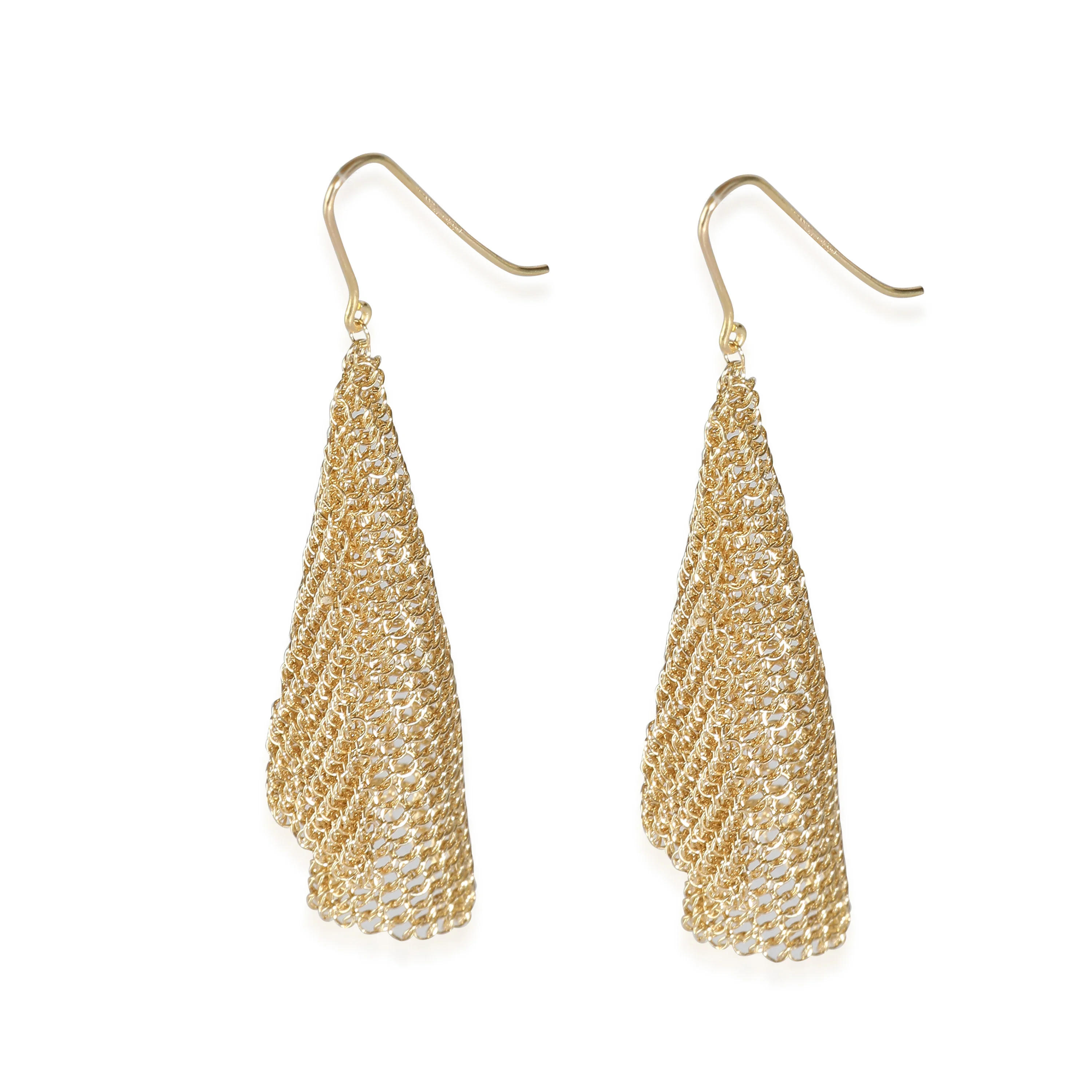 Elsa Peretti Mesh Scarf Earrings Small Model  (Yellow Gold) - Image 4