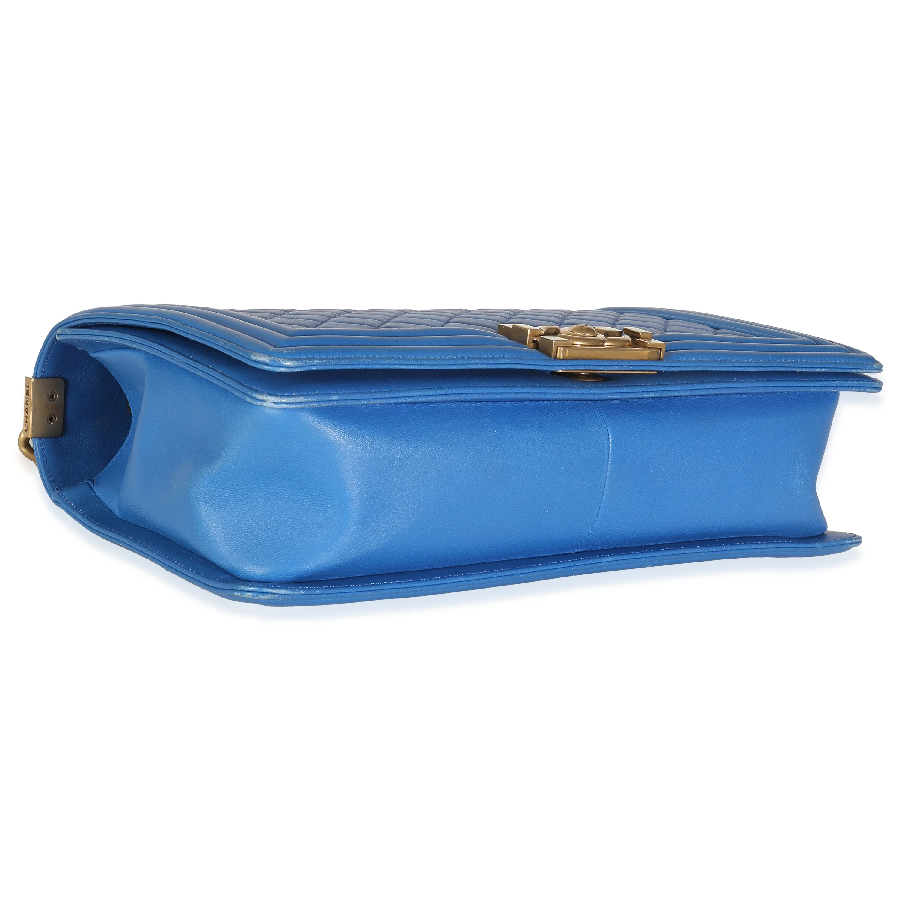 Blue Quilted Lambskin New Medium Boy Bag - Image 4
