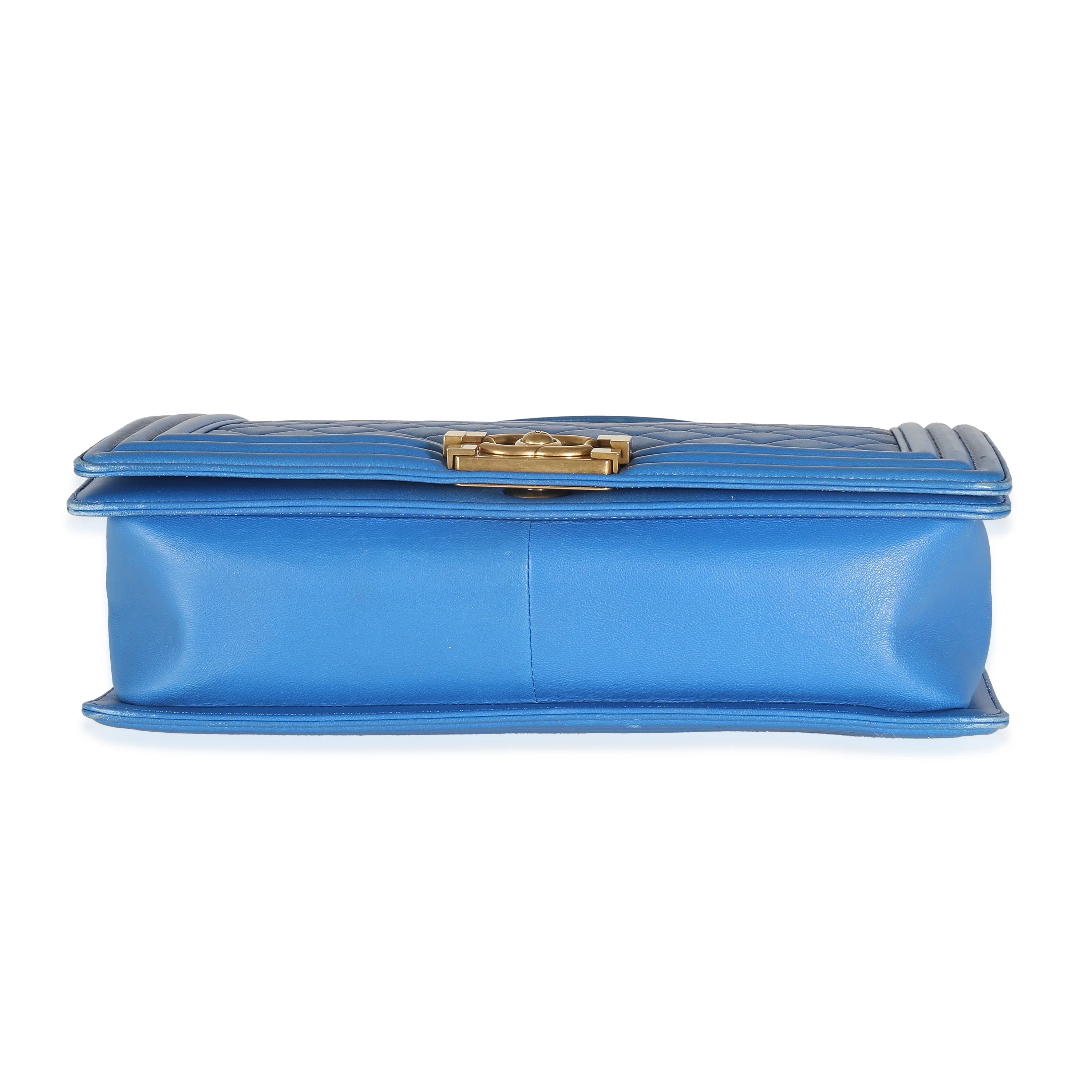 Blue Quilted Lambskin New Medium Boy Bag - Image 7
