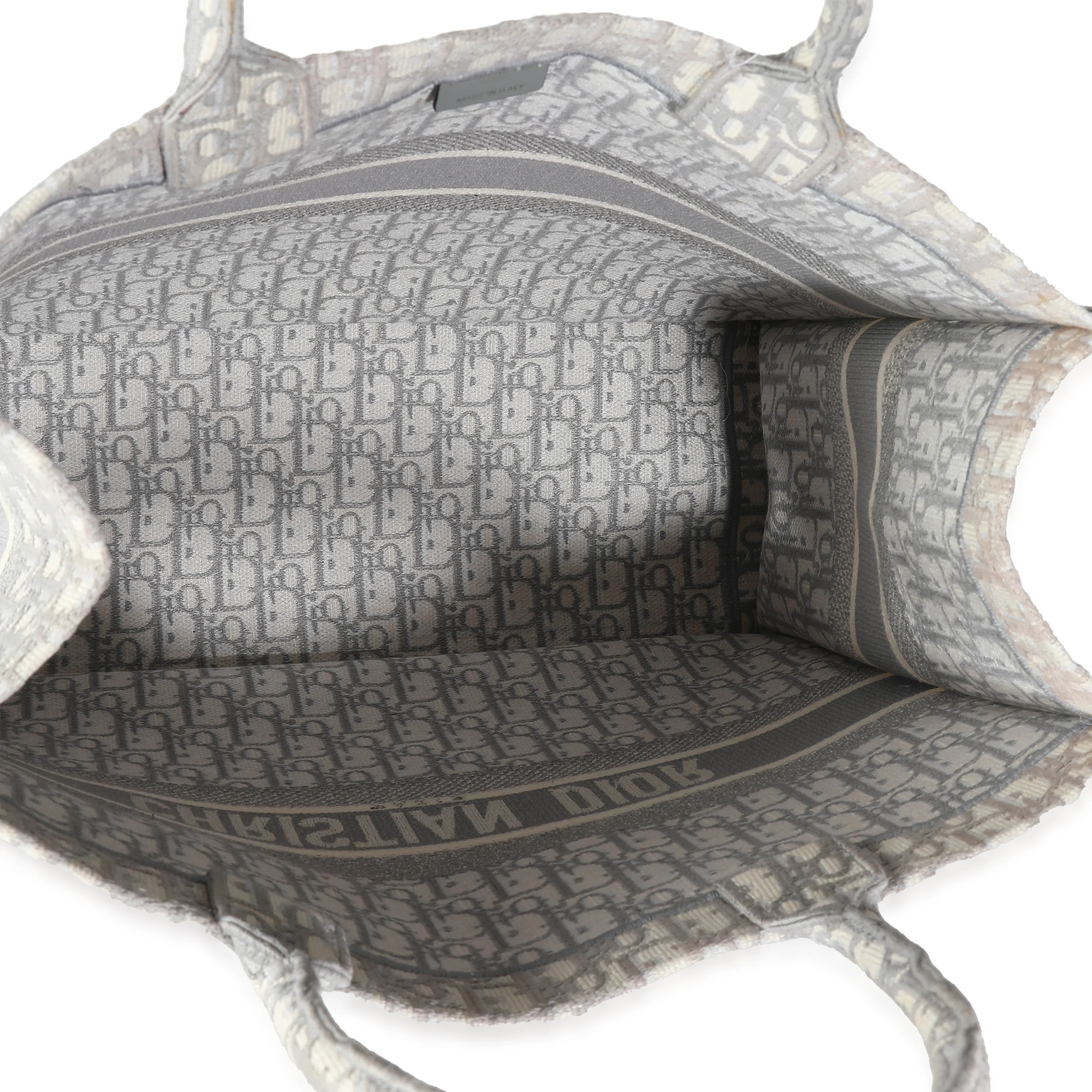 Ecru Gray Oblique Jacquard Large Book Tote - Image 8