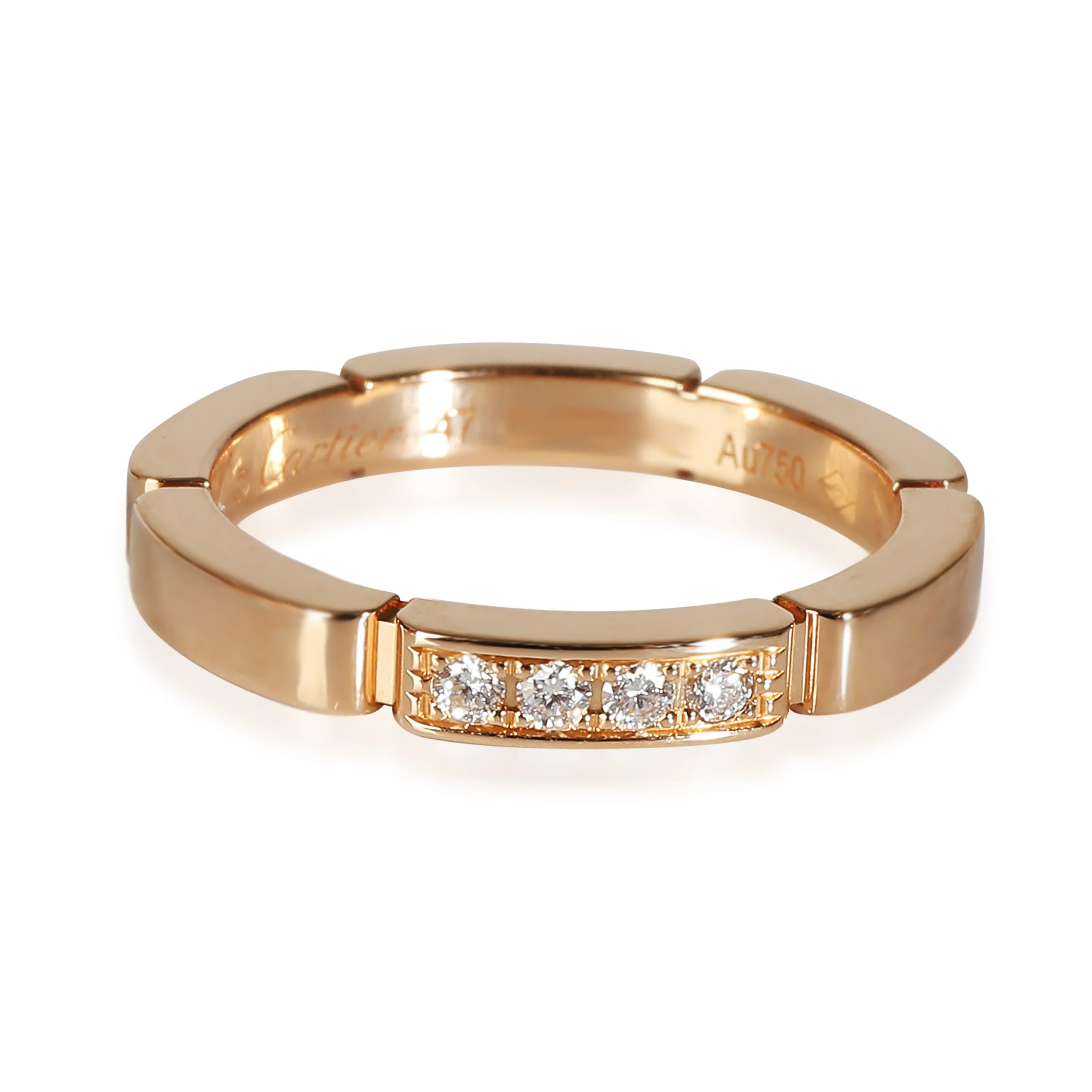 Maillon Panthere Band in 18k Rose Gold 0.04 CTW