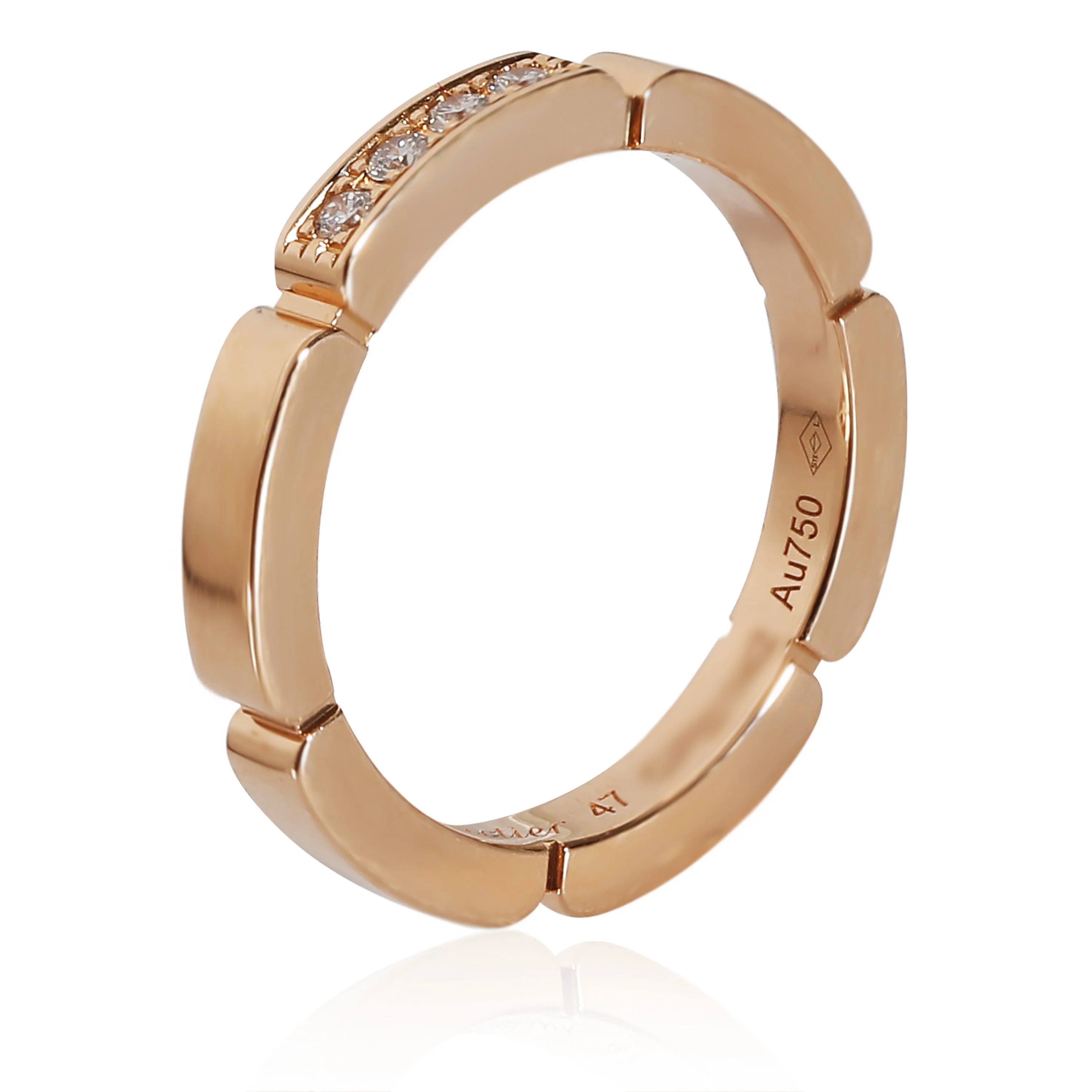 Maillon Panthere Band in 18k Rose Gold 0.04 CTW - Image 4