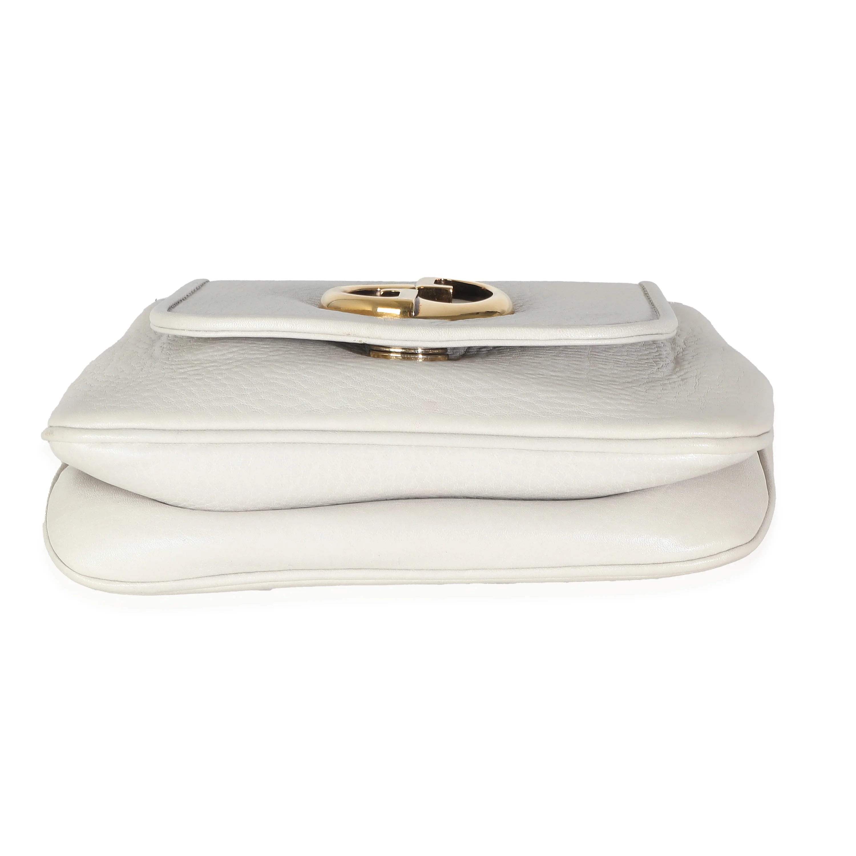 White Pebbled Calfskin Small 1973 Chain Bag - Image 7