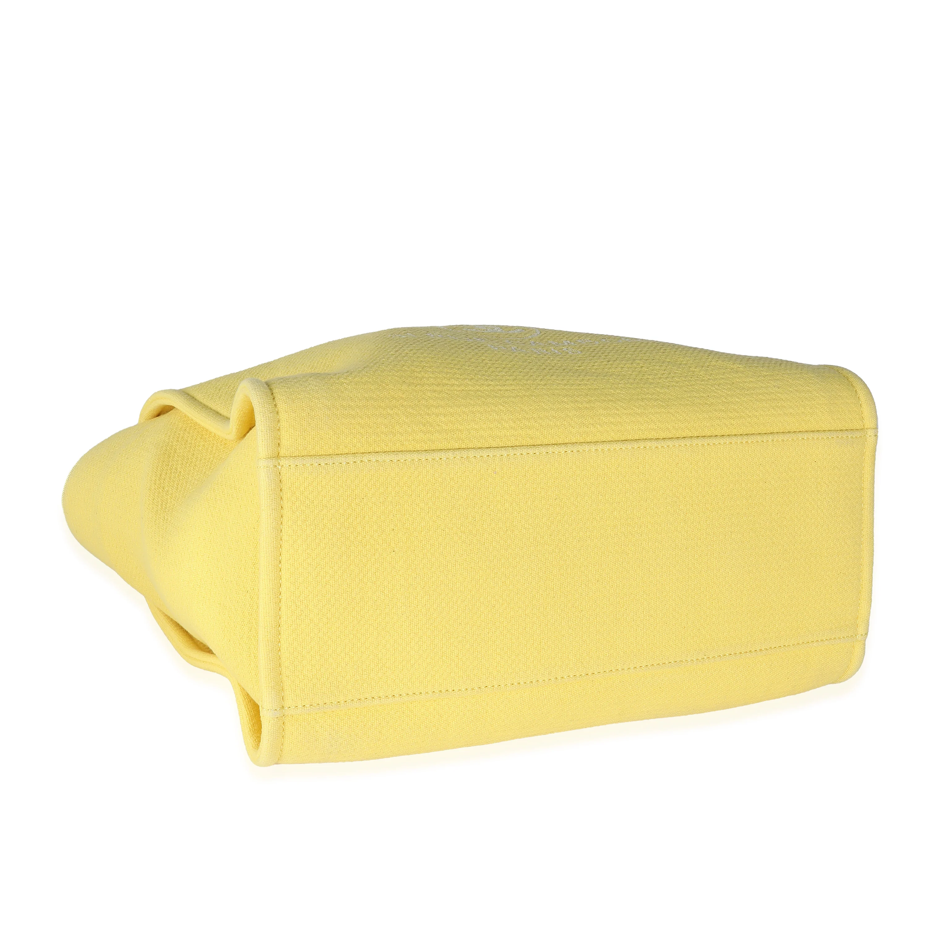 Yellow Mixed Fibers Medium Deauville Tote - Image 8